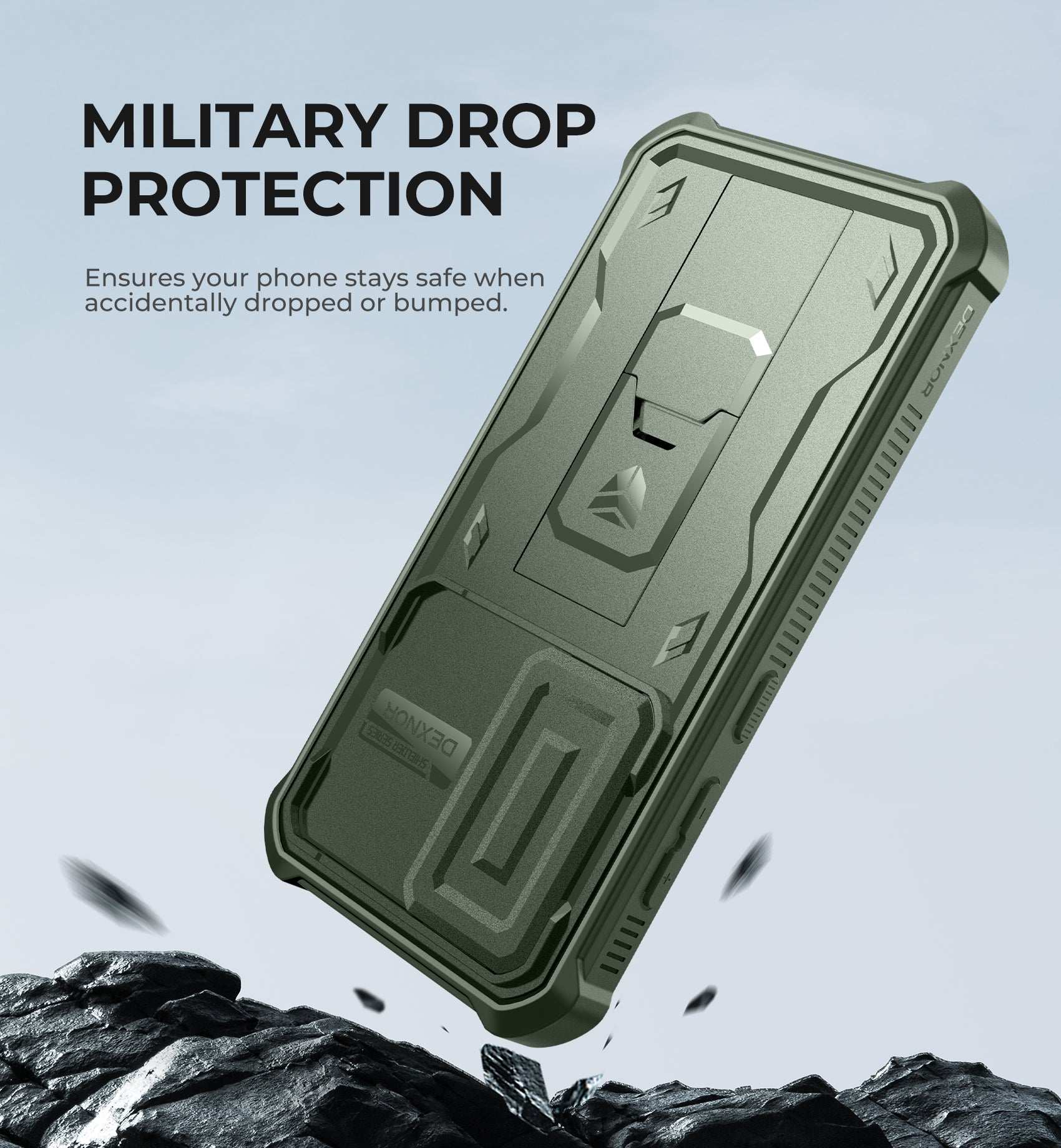 Dexnor Case for Samsung Galaxy S24 Full Body With Screen Protector Slide Camera Bumper Kickstand Heavy-duty Shockproof Rugged Military Grade Cover.