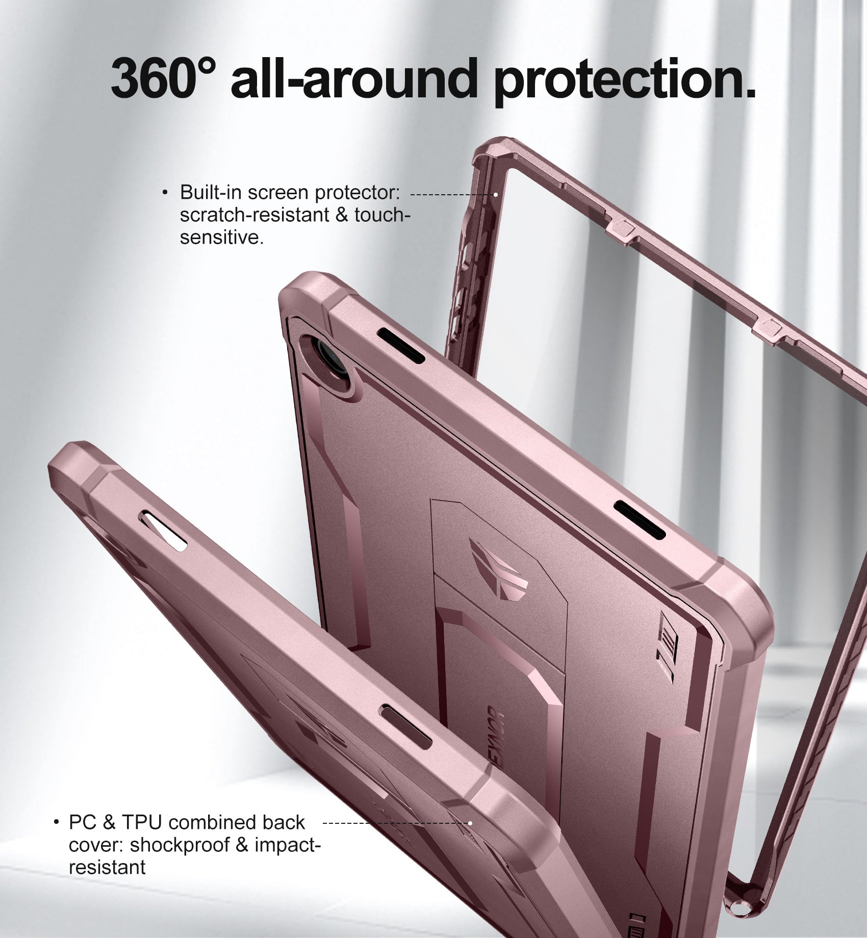 Dexnor Tablet Case for Samsung Galaxy Tab A9 Plus 11 Inch 2023 With Screen Protector Full Body Bumper Kickstand Heavy-duty Shockproof Rugged Pen Holder Cover