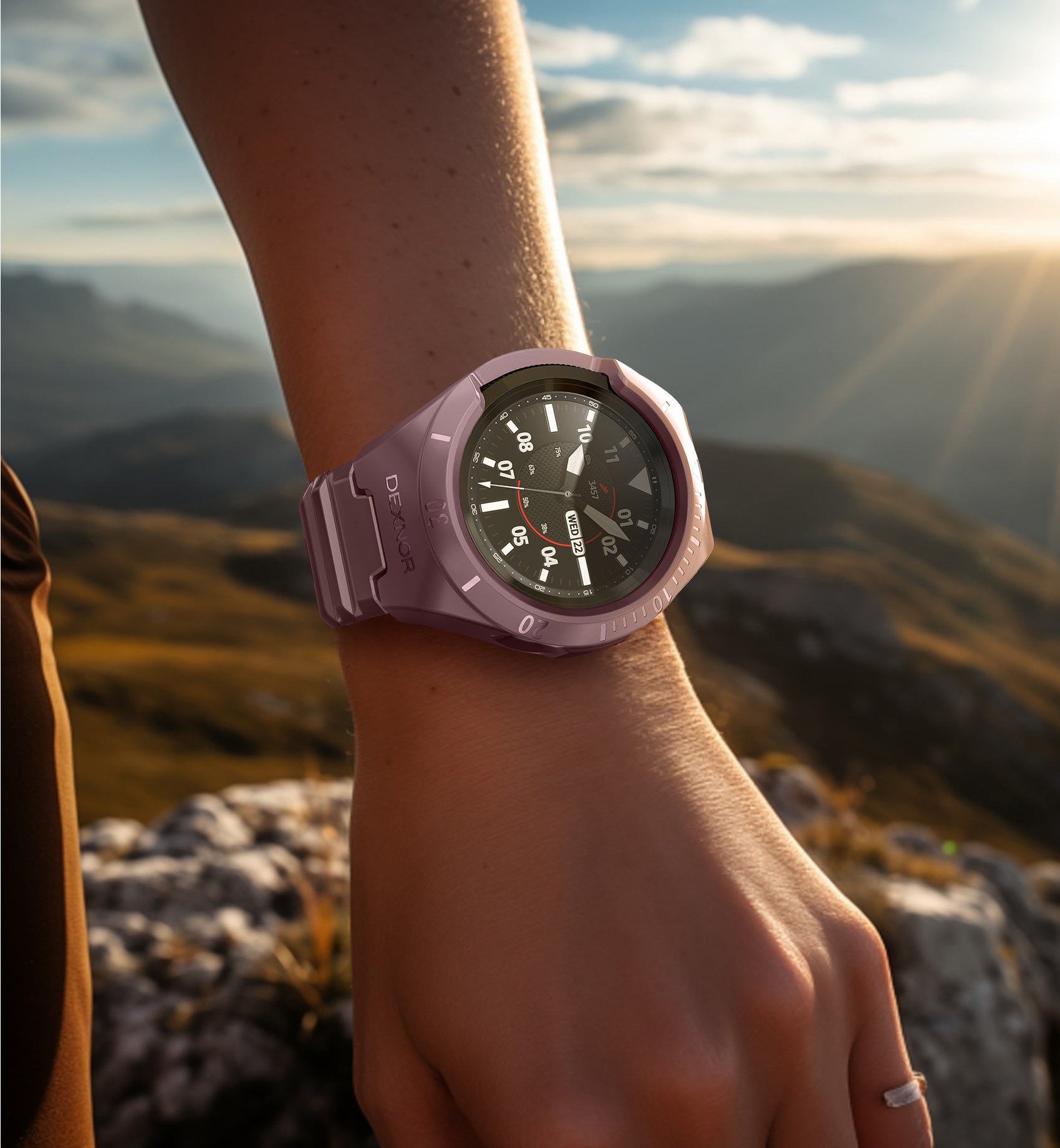 Dexnor Watch Case for Samsung Galaxy Watch 3 [45mm] Full Body Bumper Shockproof Rugged Raised Bezel Snap-on Cover