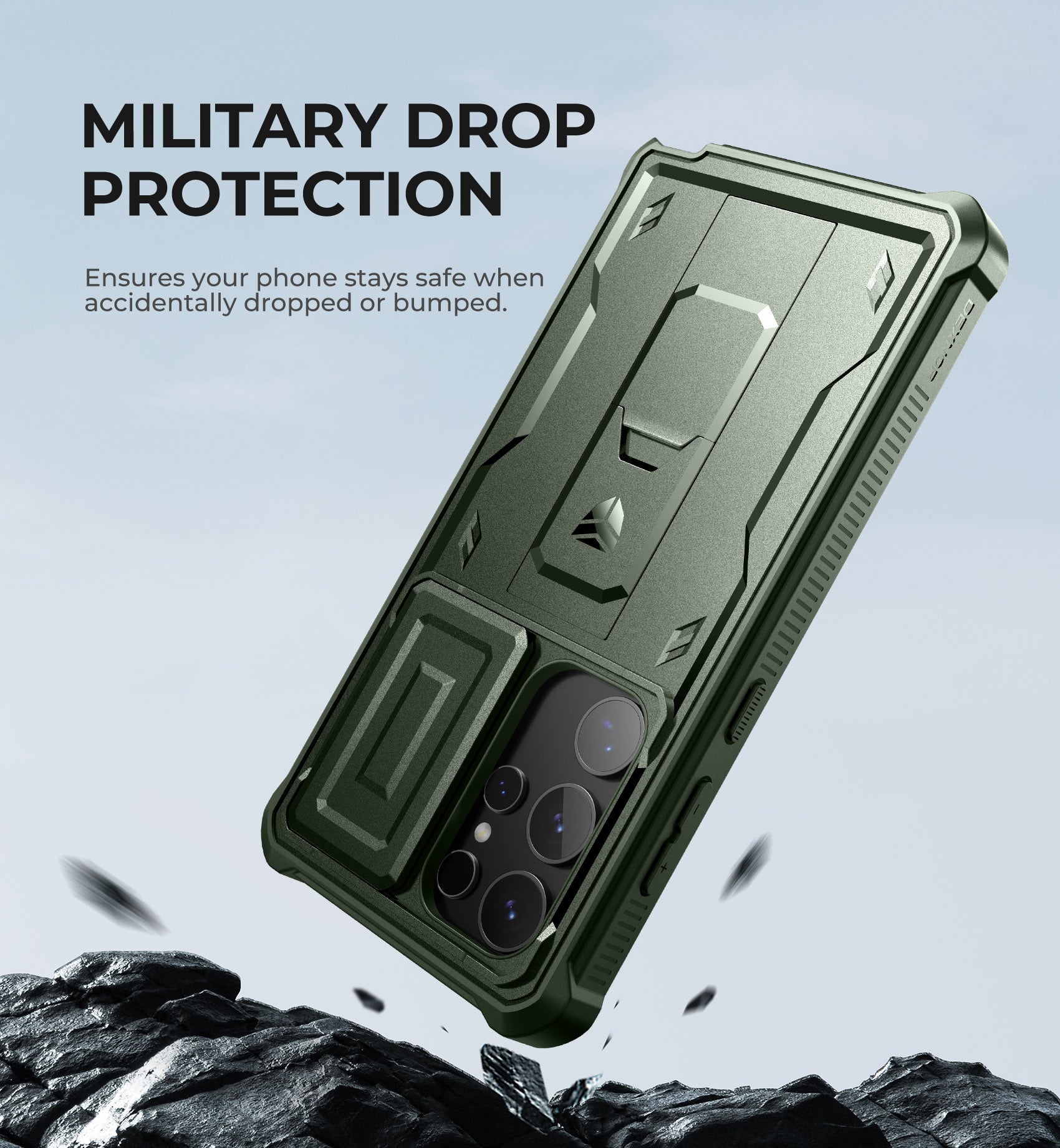 Dexnor Case for Samsung Galaxy S24 Ultra Full Body With Screen Protector Slide Camera Bumper Kickstand Heavy-duty Shockproof Rugged Cover