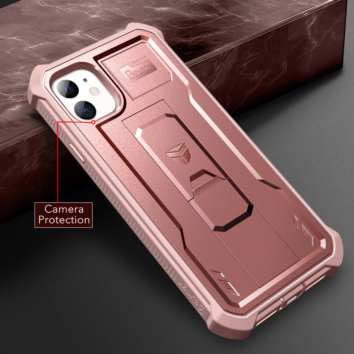 Dexnor Case for iPhone 11 With Screen Protector Full Body Bumper Kickstand Heavy-duty Shockproof Rugged Military Grade Cover.