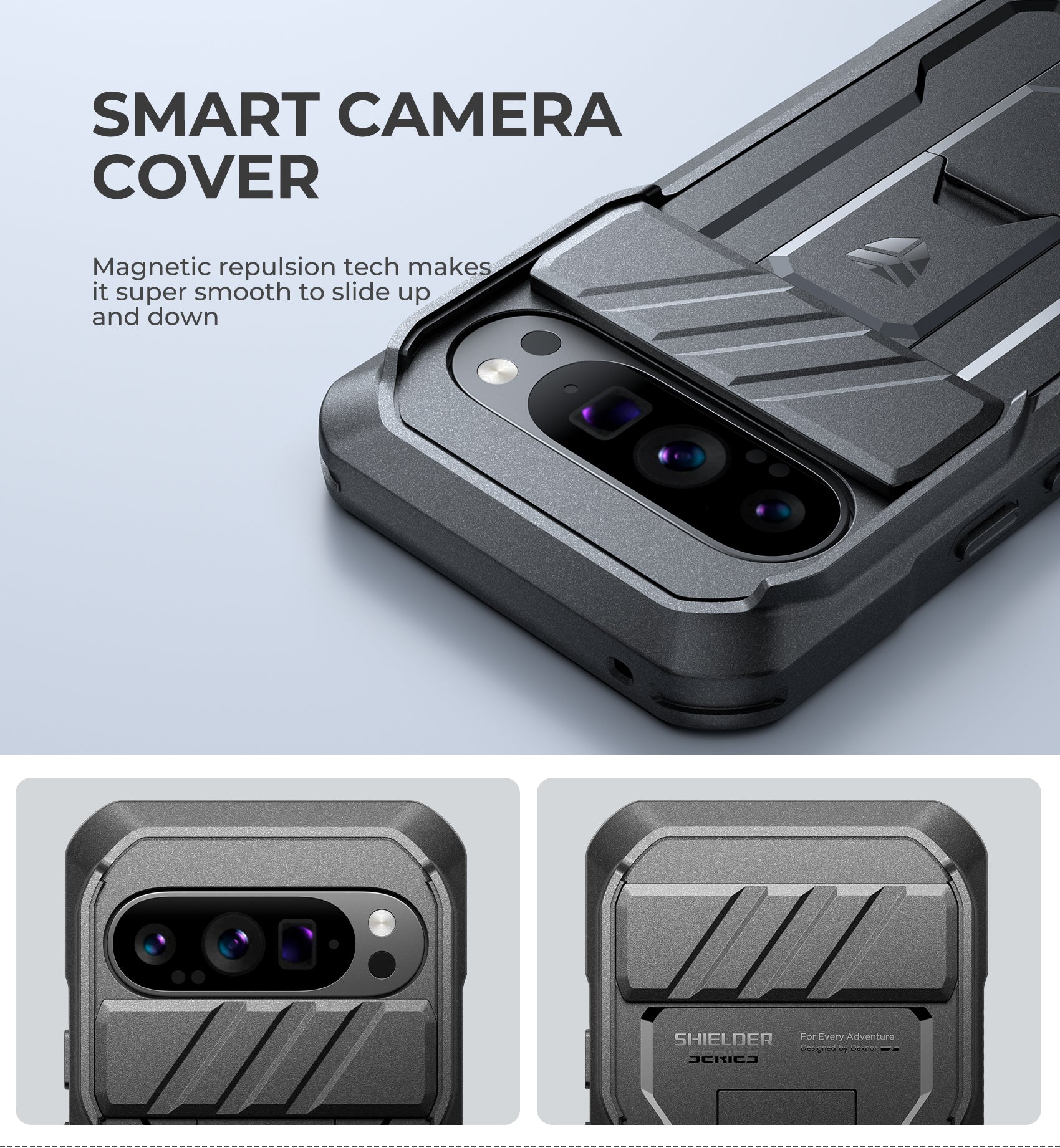 Dexnor Case for Google Pixel 9 Pro With Screen Protector Full Body Bumper Kickstand Heavy-duty Shockproof Rugged Cover.
