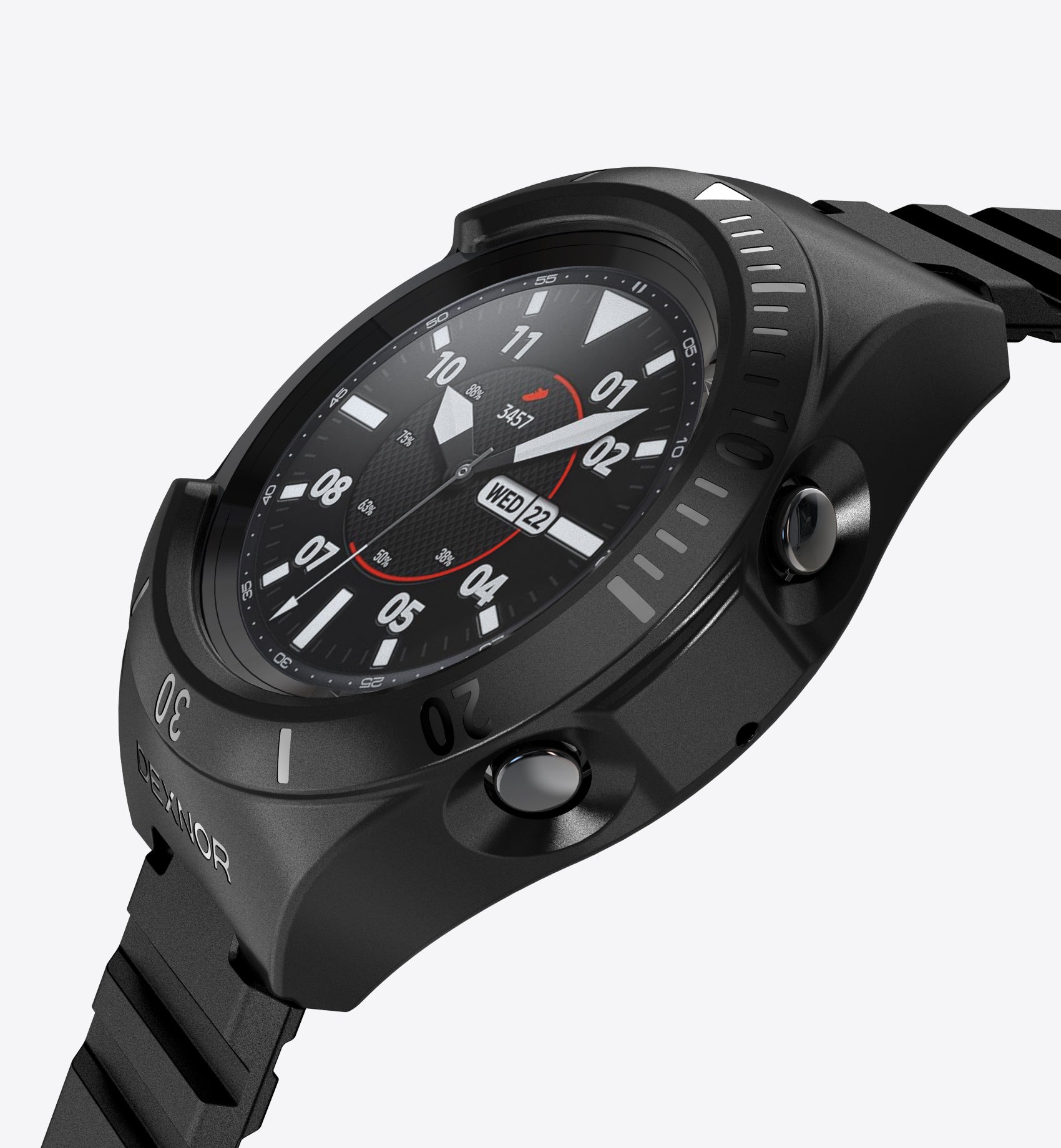 Dexnor Watch Case for Samsung Galaxy Watch 3 [45mm] Full Body Bumper Shockproof Rugged Raised Bezel Snap-on Cover