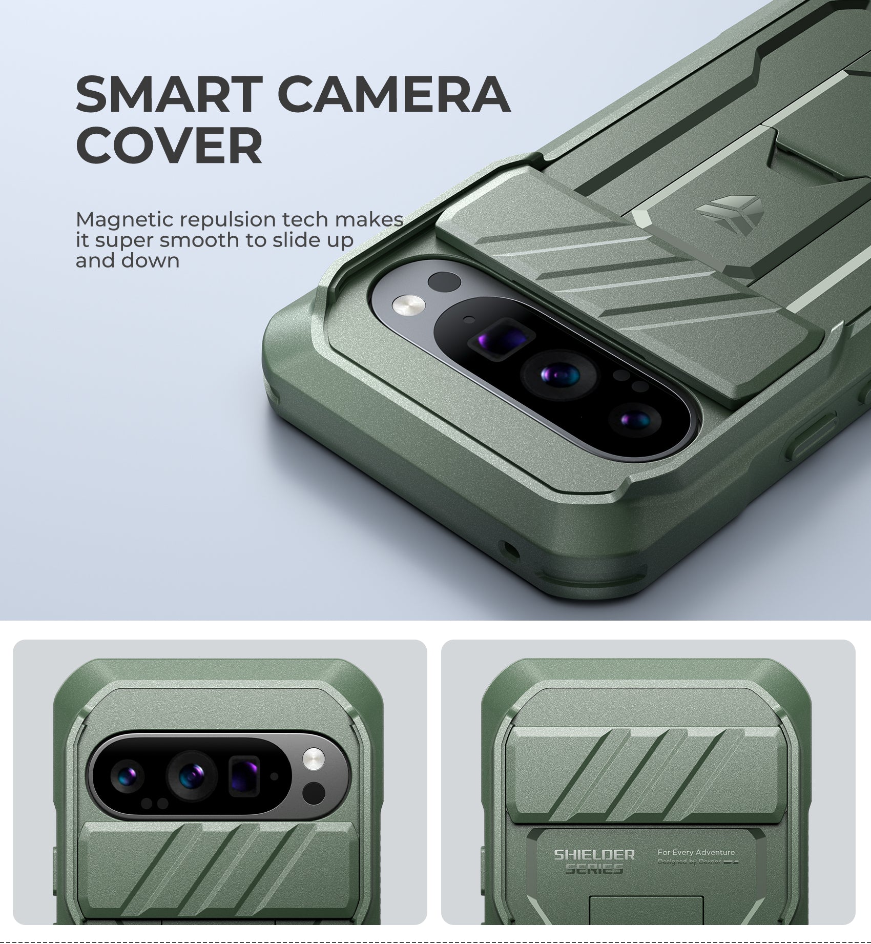 Dexnor Case for Google Pixel 9 Pro With Screen Protector Full Body Bumper Kickstand Heavy-duty Shockproof Rugged Cover.
