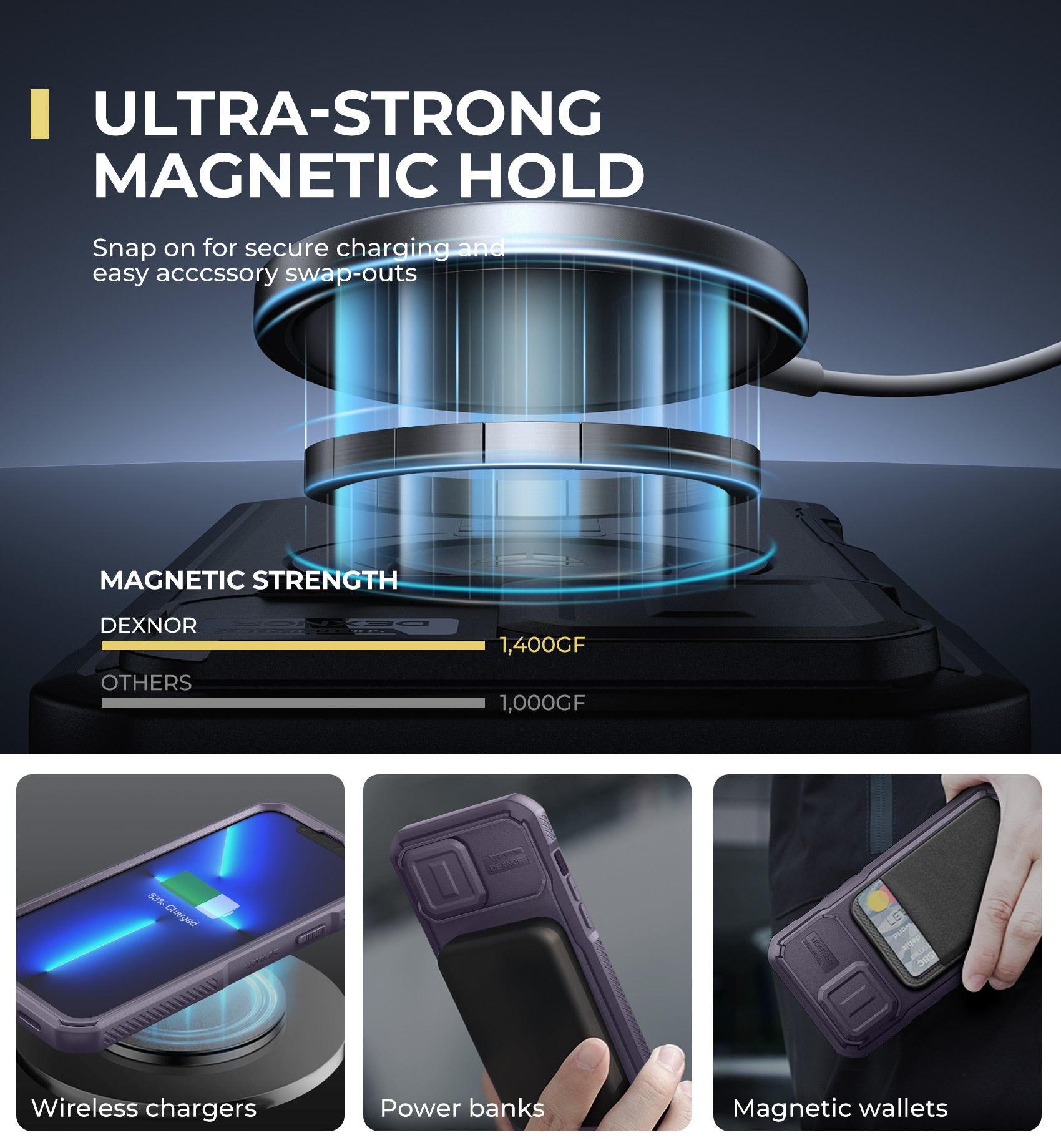Dexnor Durable Case for iPhone 12/13 Pro Max with Built In Screen Protector and Slide Camera Cover 360 Magsafe Rugged Bumper Cover.