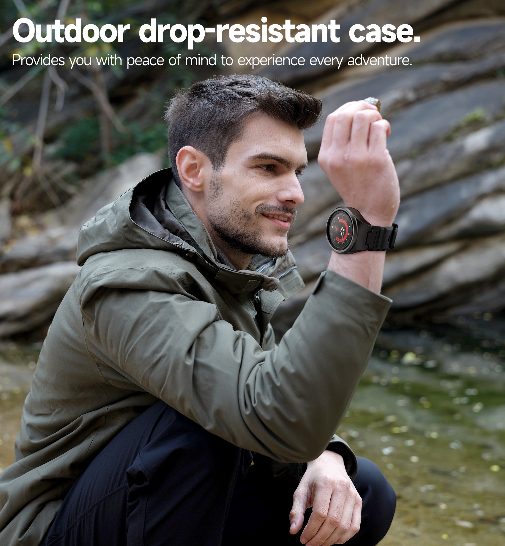 Dexnor Watch Case for Samsung Galaxy Watch 5 Pro band[45mm] Full Body Bumper Shockproof Rugged Raised Bezel Snap-on Cover