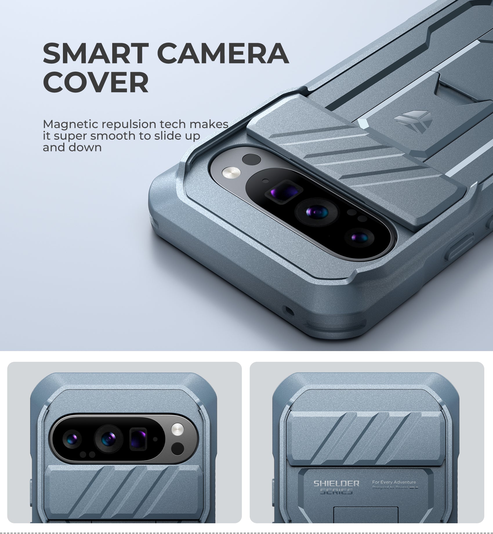 Dexnor Case for Google Pixel 9 Pro With Screen Protector Full Body Bumper Kickstand Heavy-duty Shockproof Rugged Cover.