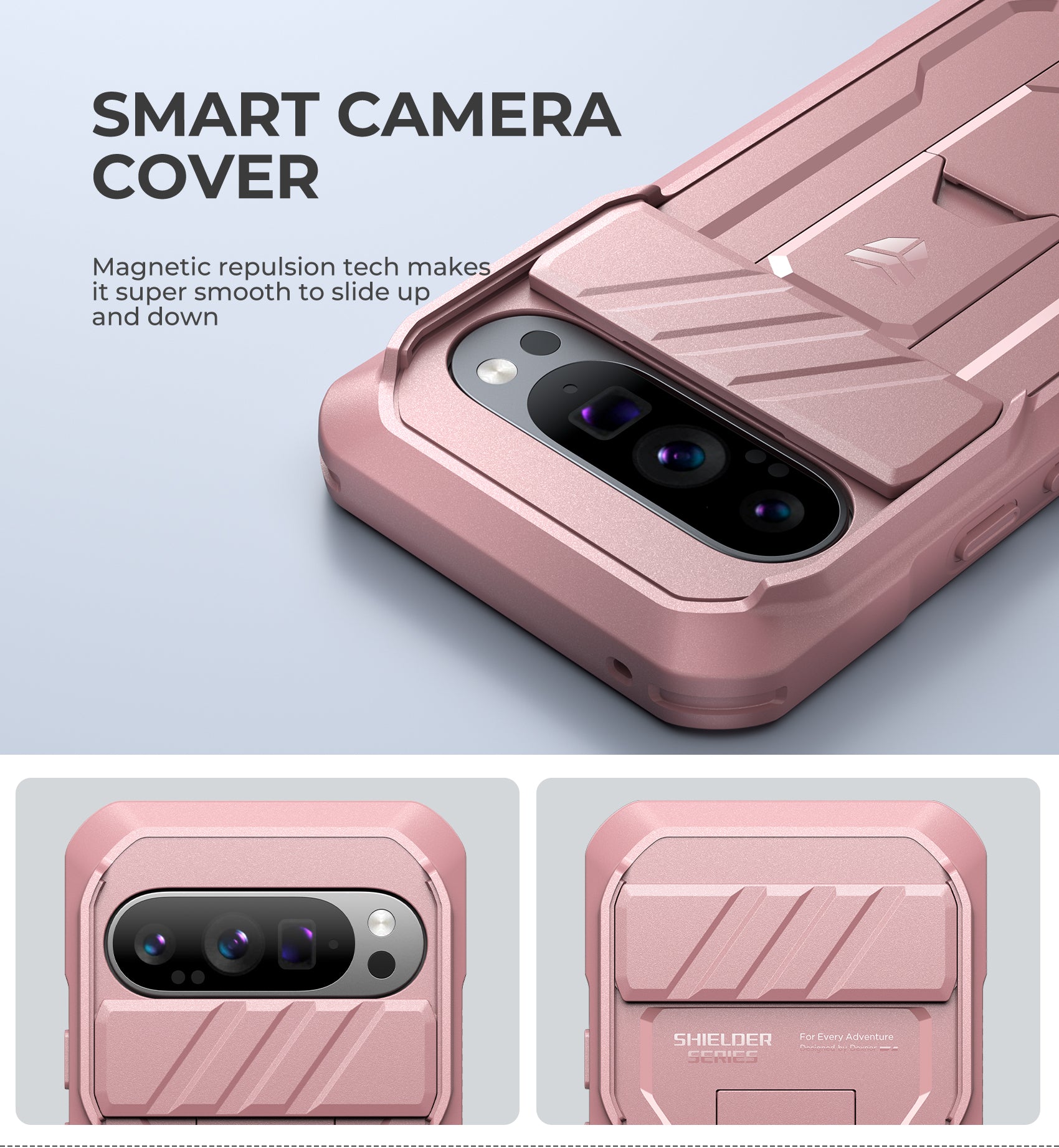 Dexnor Case for Google Pixel 9 Pro With Screen Protector Full Body Bumper Kickstand Heavy-duty Shockproof Rugged Cover.