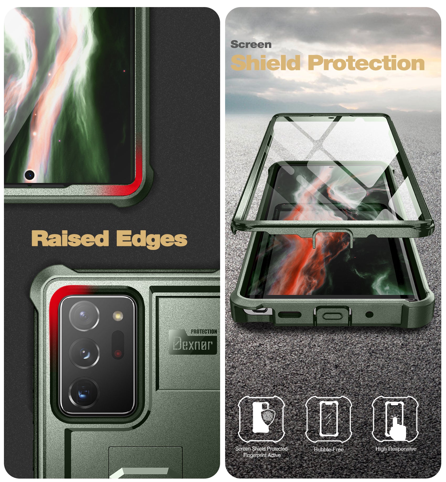 Dexnor Case for Samsung Galaxy Note 20 Ultra With Single Screen Protector Full Body Bumper Kickstand Heavy-duty Shockproof Rugged  Cover.