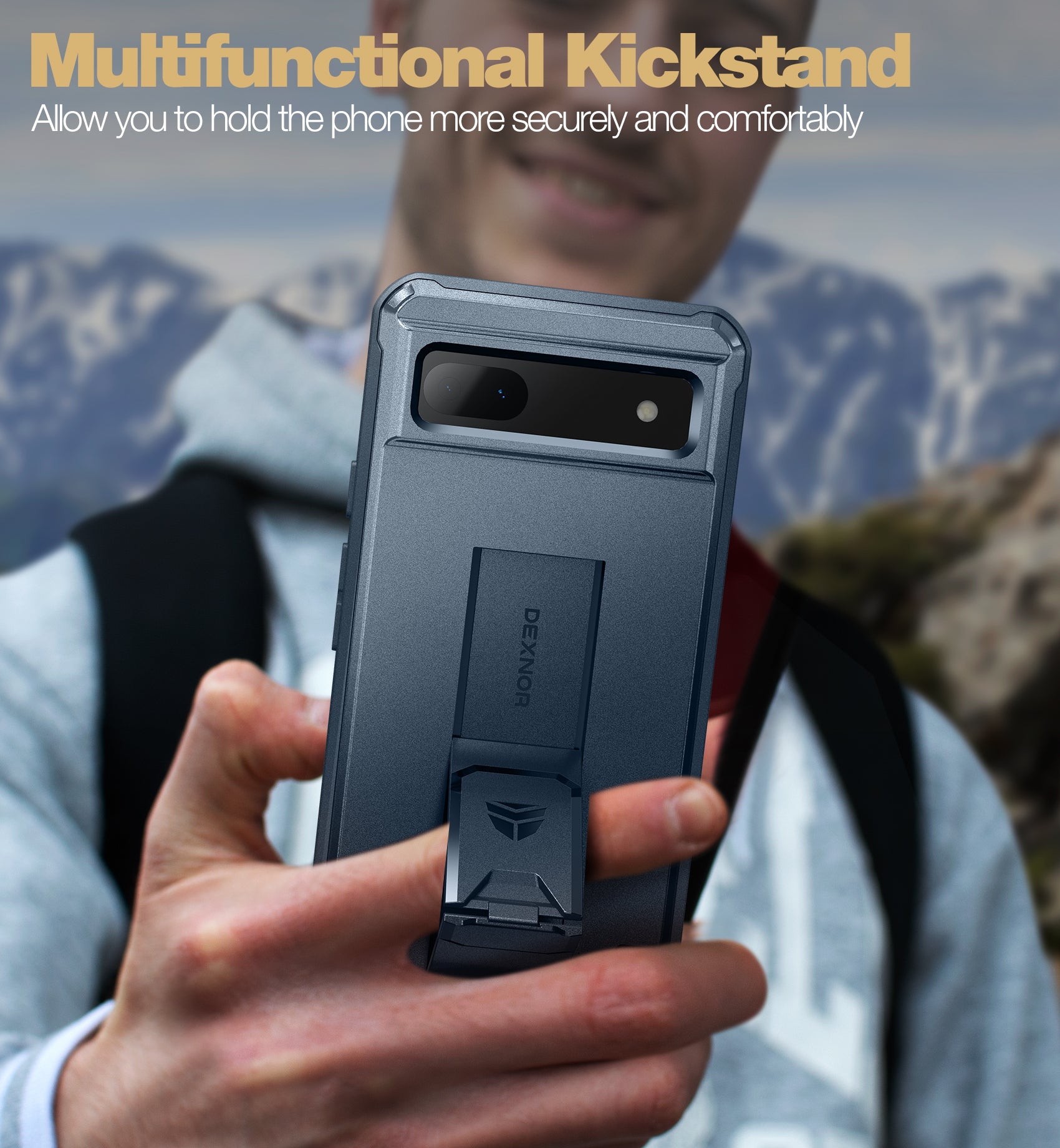 Dexnor Case for Google Pixel 6A With Screen Protector Full Body Bumper Kickstand Heavy-duty Shockproof Rugged Cover.