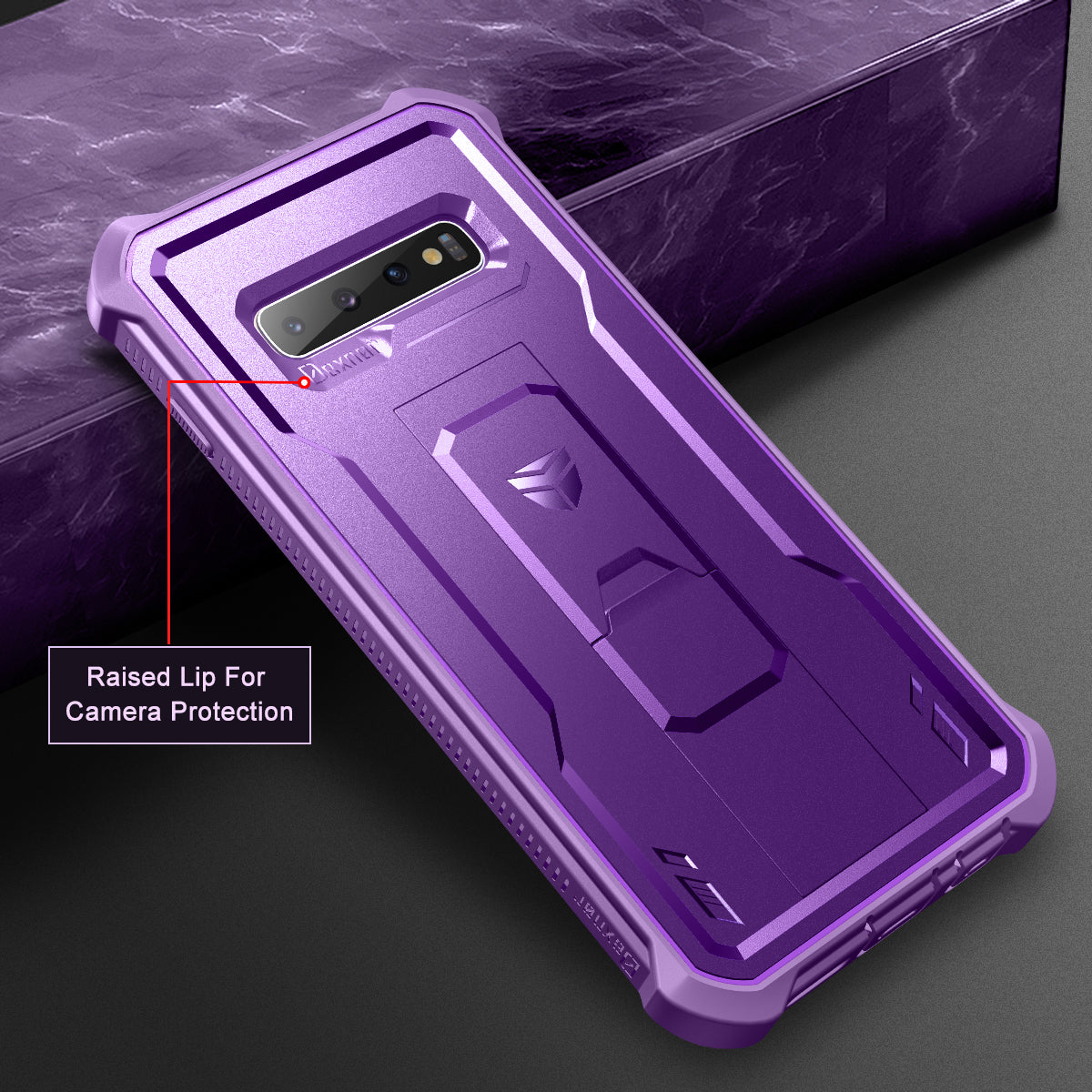 Dexnor Case for Samsung Galaxy S10 With Single Screen Protector Full Body Bumper Kickstand Heavy-duty Shockproof Rugged  Cover.