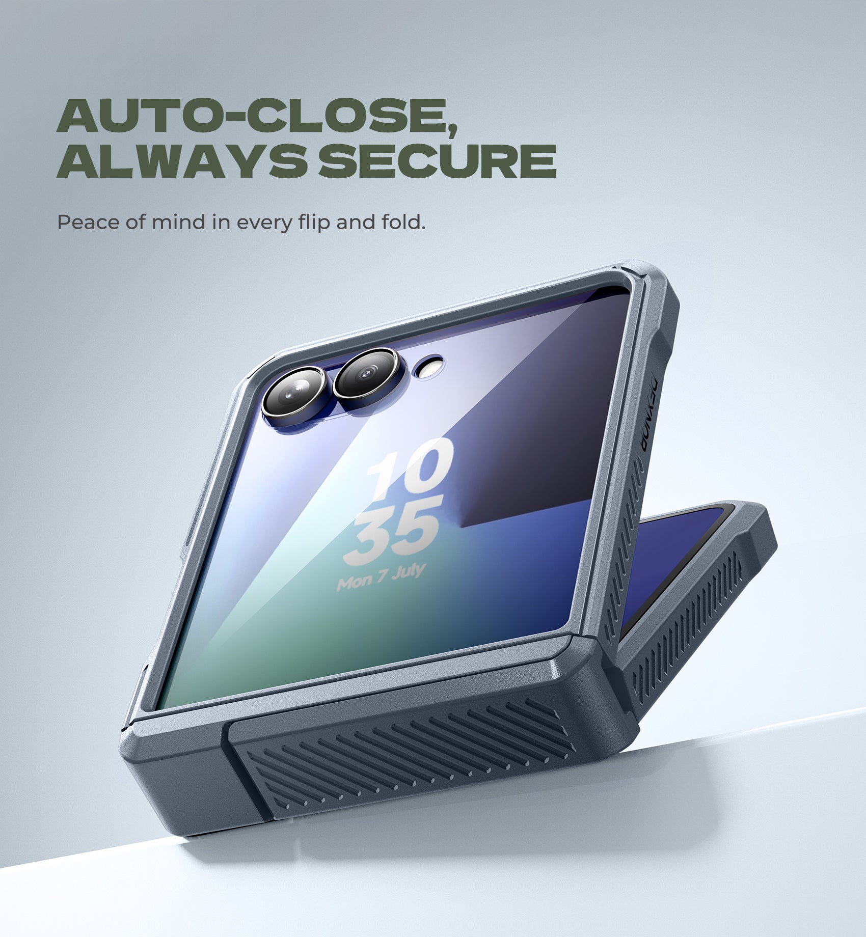 Dexnor Full Body Case For Samsung Galaxy Z Flip 7 with Dual Kickstands  Auto-Close Hinge Protection Screen Protector Shockproof Bumper Cover