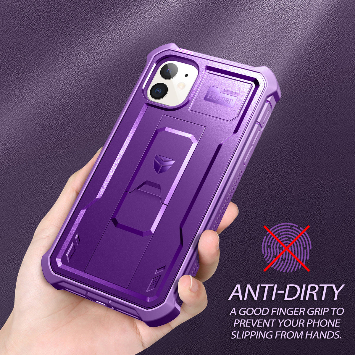 Dexnor Case for iPhone 11 With Screen Protector Full Body Bumper Kickstand Heavy-duty Shockproof Rugged Military Grade Cover.