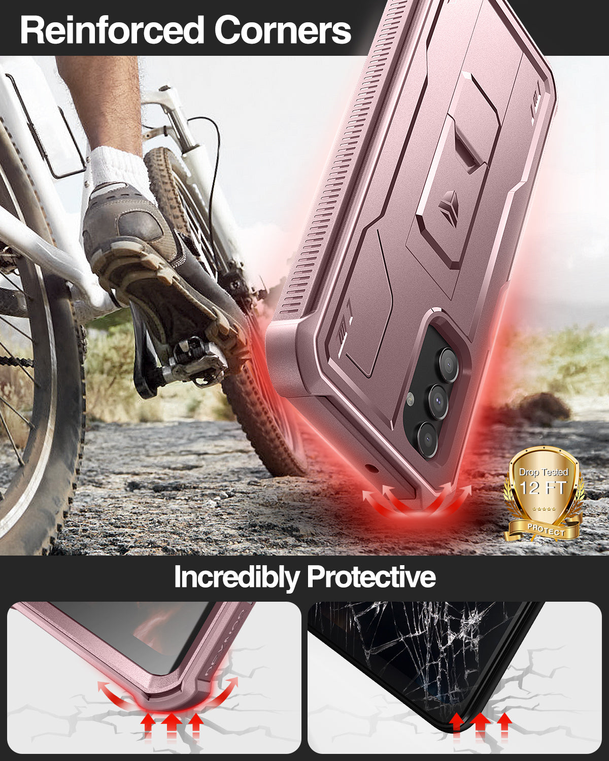 Dexnor Case for Samsung Galaxy A13 5G With Single Screen Protector Full Body Bumper Kickstand Heavy-duty Shockproof Rugged Cover.