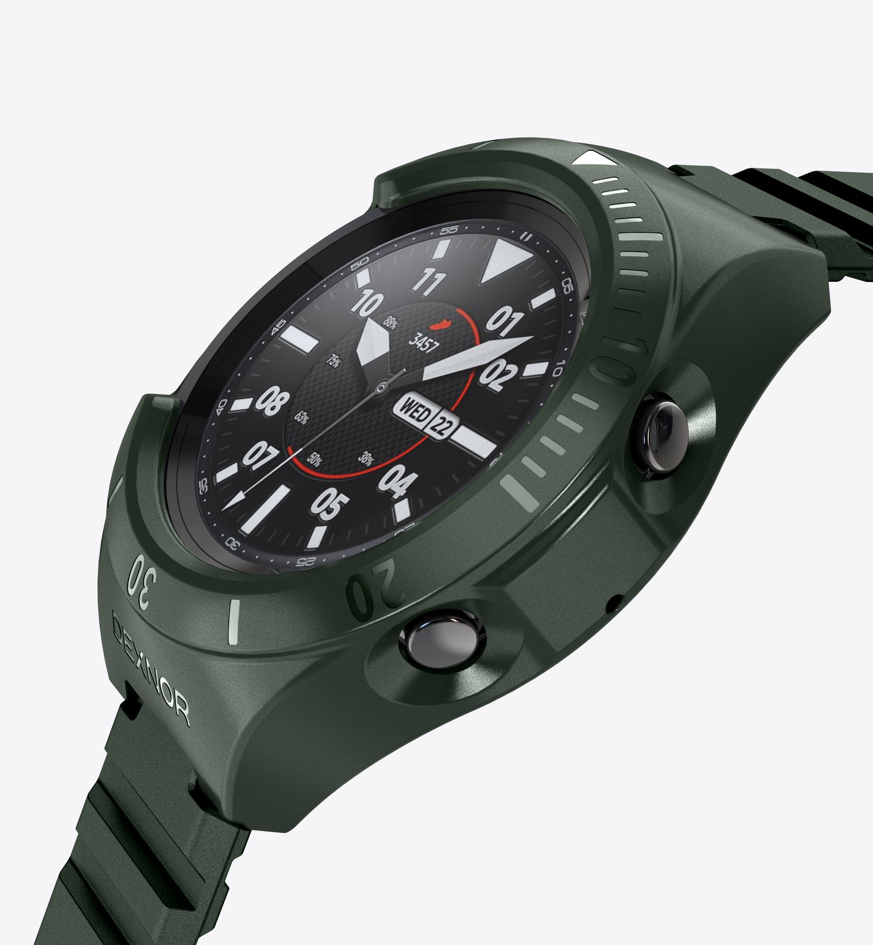 Dexnor Watch Case for Samsung Galaxy Watch 3 [45mm] Full Body Bumper Shockproof Rugged Raised Bezel Snap-on Cover