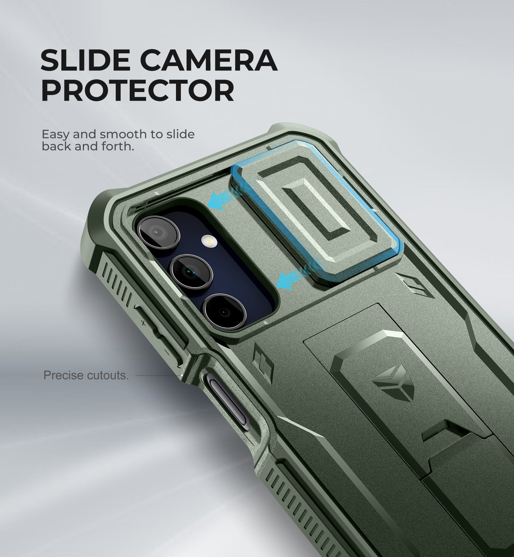 Dexnor Case for Samsung Galaxy A15 5G With Screen Protector Full Body Bumper Kickstand Heavy-duty Shockproof Rugged Cover.