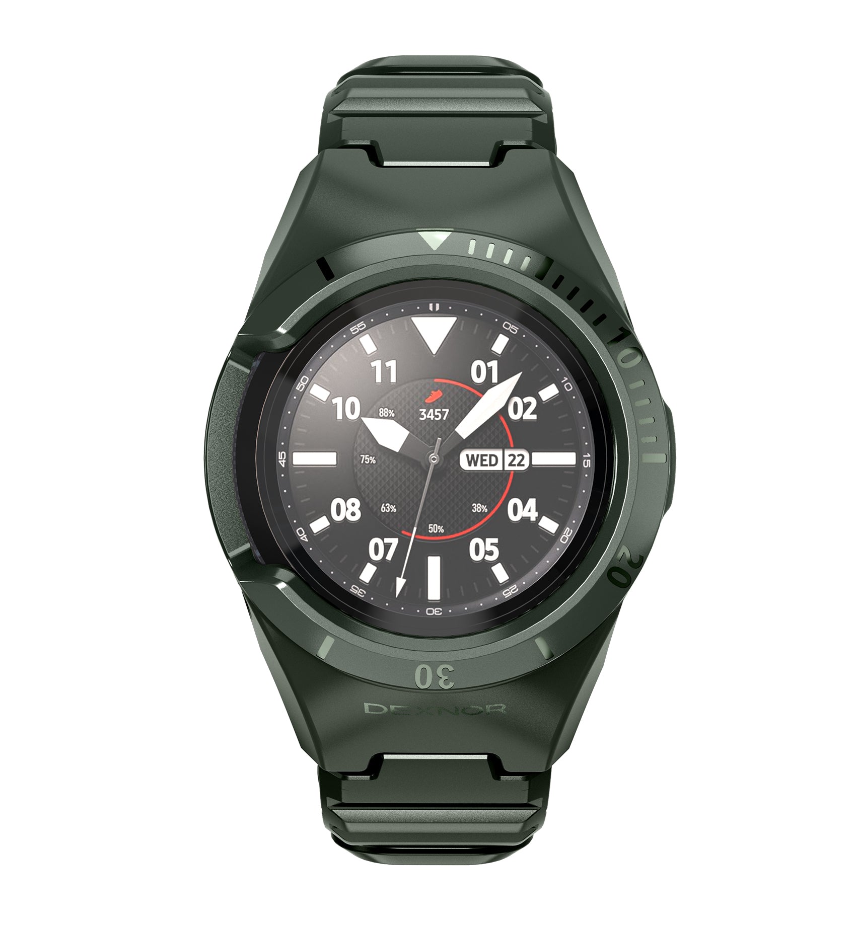 Dexnor Watch Case for Samsung Galaxy Watch 3 [45mm] Full Body Bumper Shockproof Rugged Raised Bezel Snap-on Cover