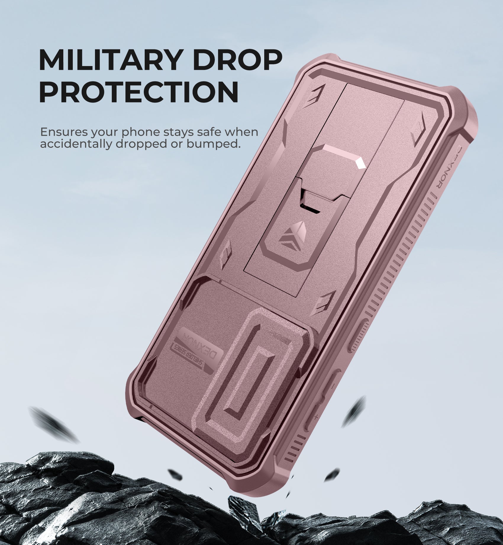 Dexnor Case for Samsung Galaxy S24 Full Body With Screen Protector Slide Camera Bumper Kickstand Heavy-duty Shockproof Rugged Military Grade Cover.