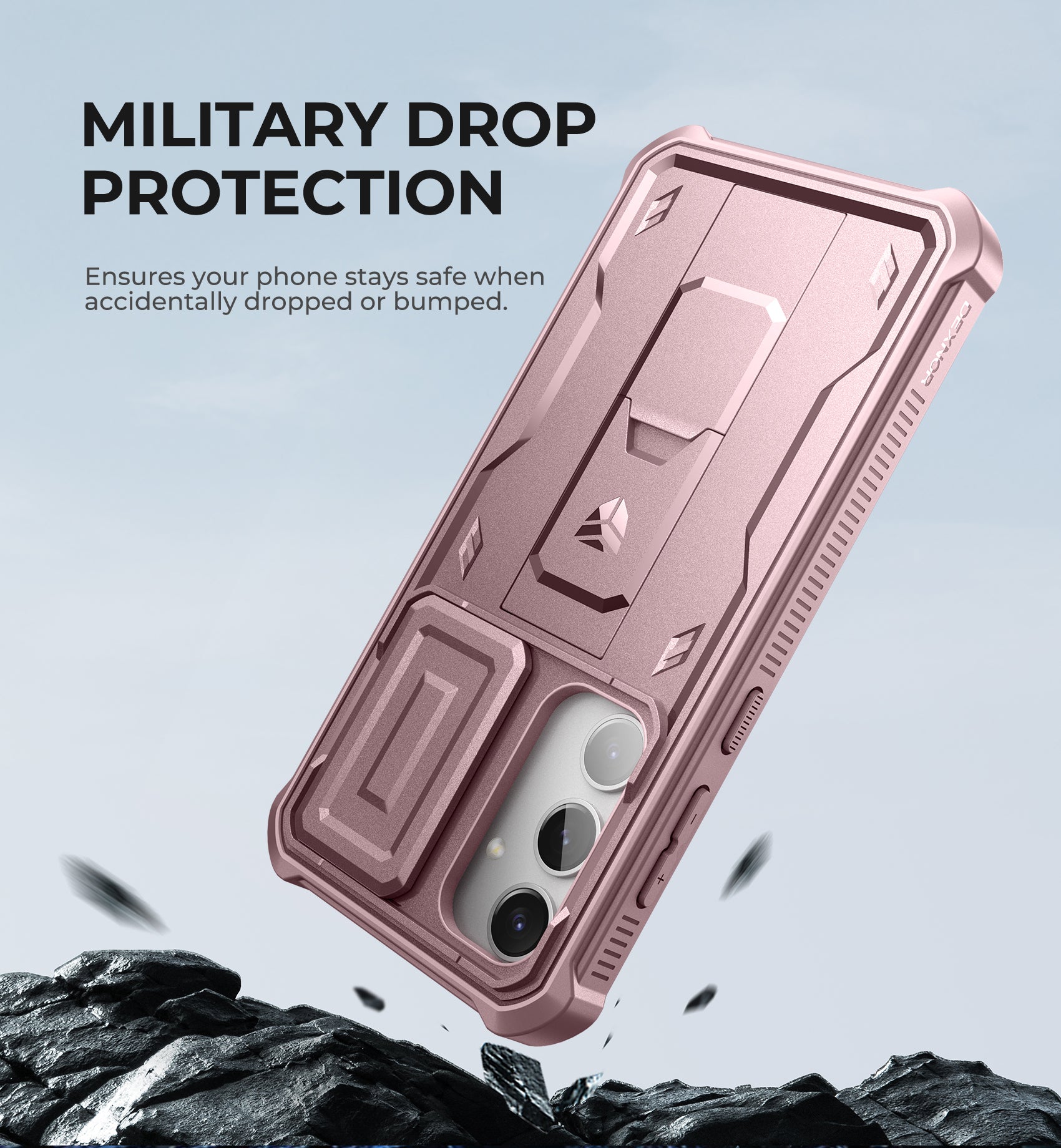Dexnor Case for Samsung Galaxy S24 Plus Full Body With Screen Protector Slide Camera Bumper Kickstand Heavy-duty Shockproof Rugged Military Grade Cover.
