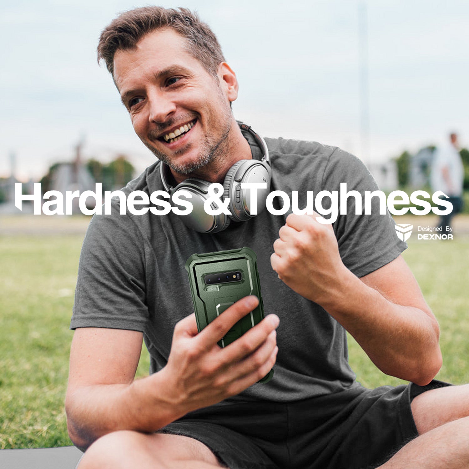 Dexnor Case for Samsung Galaxy S10 With Single Screen Protector Full Body Bumper Kickstand Heavy-duty Shockproof Rugged  Cover.