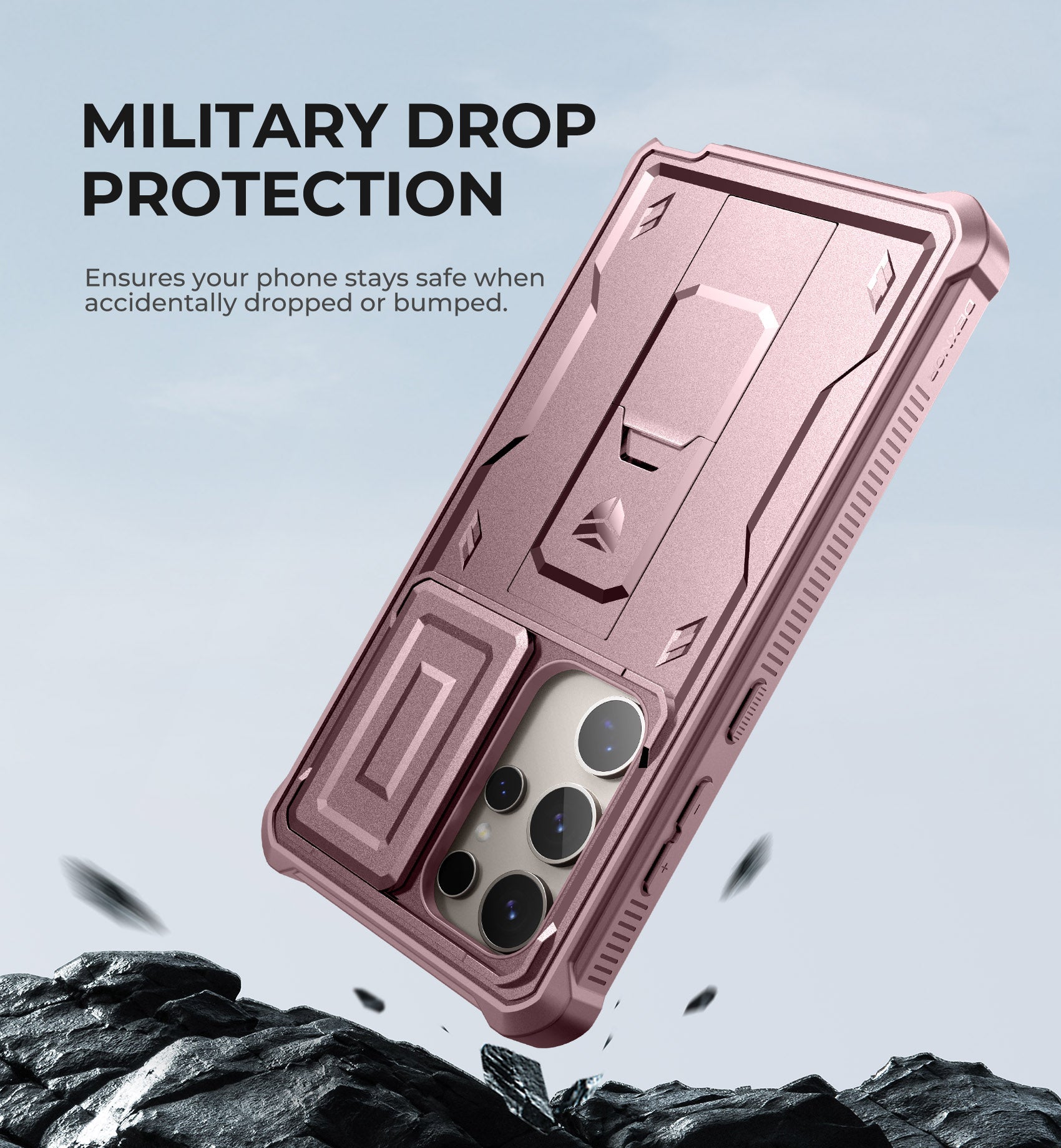 Dexnor Case for Samsung Galaxy S24 Ultra Full Body With Screen Protector Slide Camera Bumper Kickstand Heavy-duty Shockproof Rugged Cover