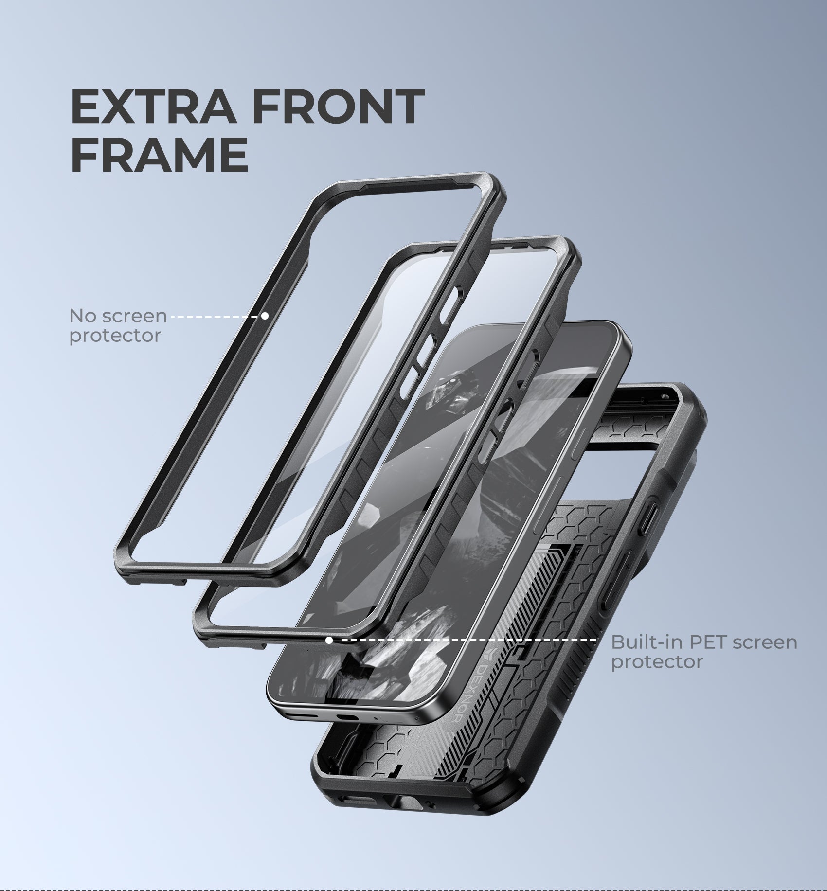 Dexnor Case for Google Pixel 9 Pro With Screen Protector Full Body Bumper Kickstand Heavy-duty Shockproof Rugged Cover.