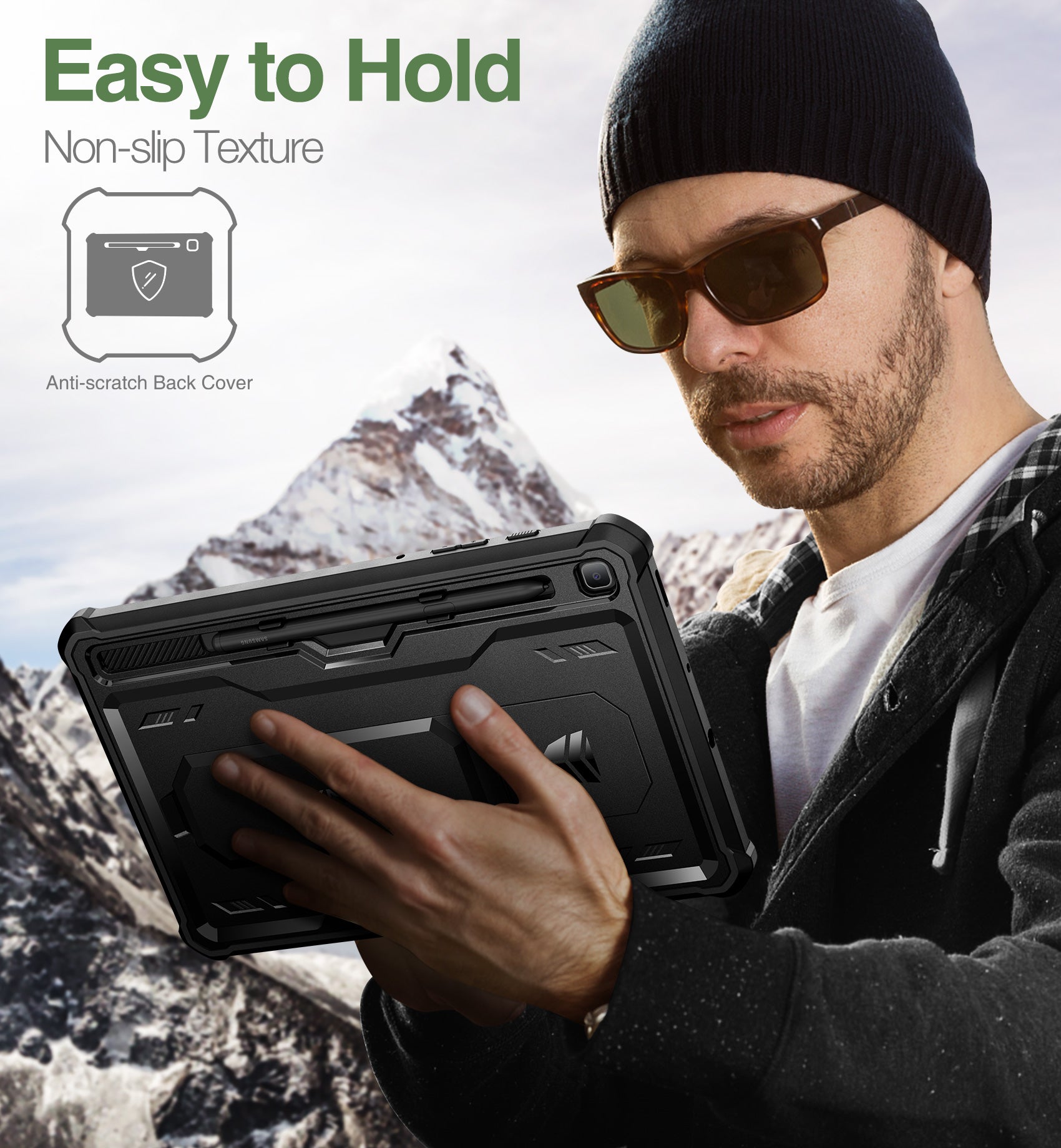 Dexnor Tablet Case for Samsung Galaxy Tab S6 lite With Screen Protector Full Body Bumper Kickstand Heavy-duty Shockproof Rugged Pen Holder Cover.