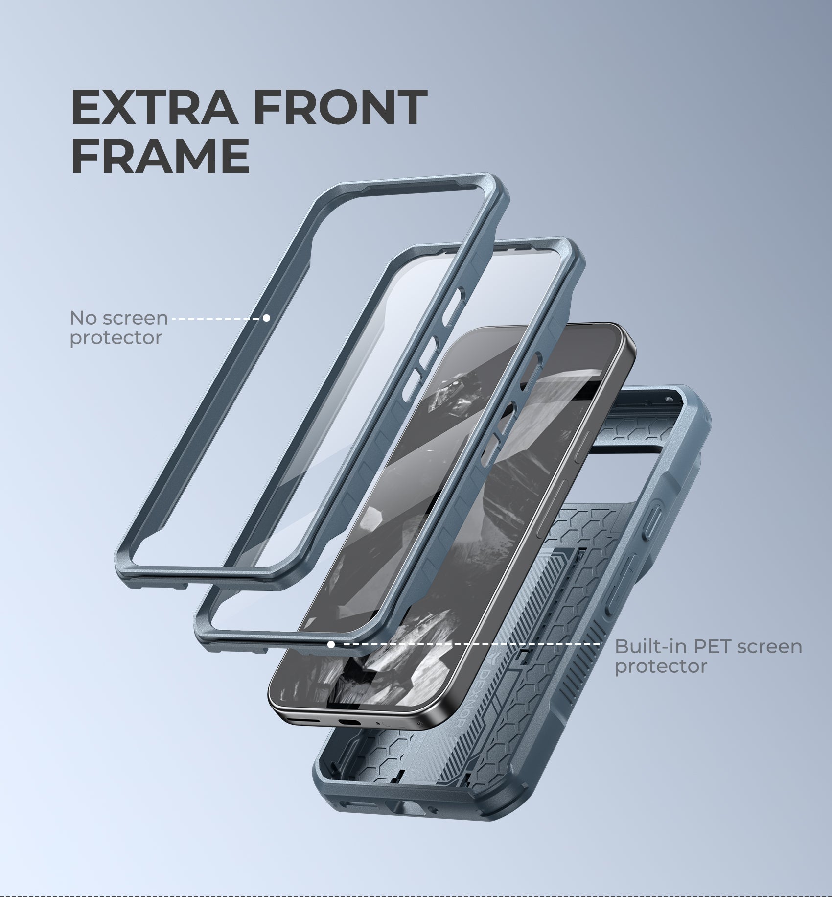 Dexnor Case for Google Pixel 9 Pro With Screen Protector Full Body Bumper Kickstand Heavy-duty Shockproof Rugged Cover.