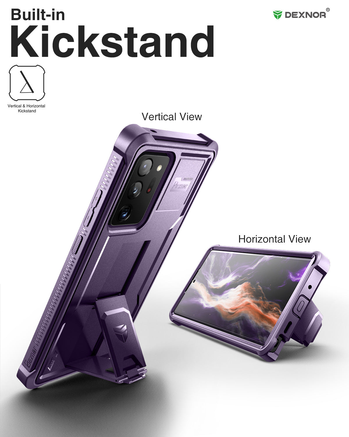 Dexnor Case for Samsung Galaxy Note 20 Ultra With Single Screen Protector Full Body Bumper Kickstand Heavy-duty Shockproof Rugged  Cover.