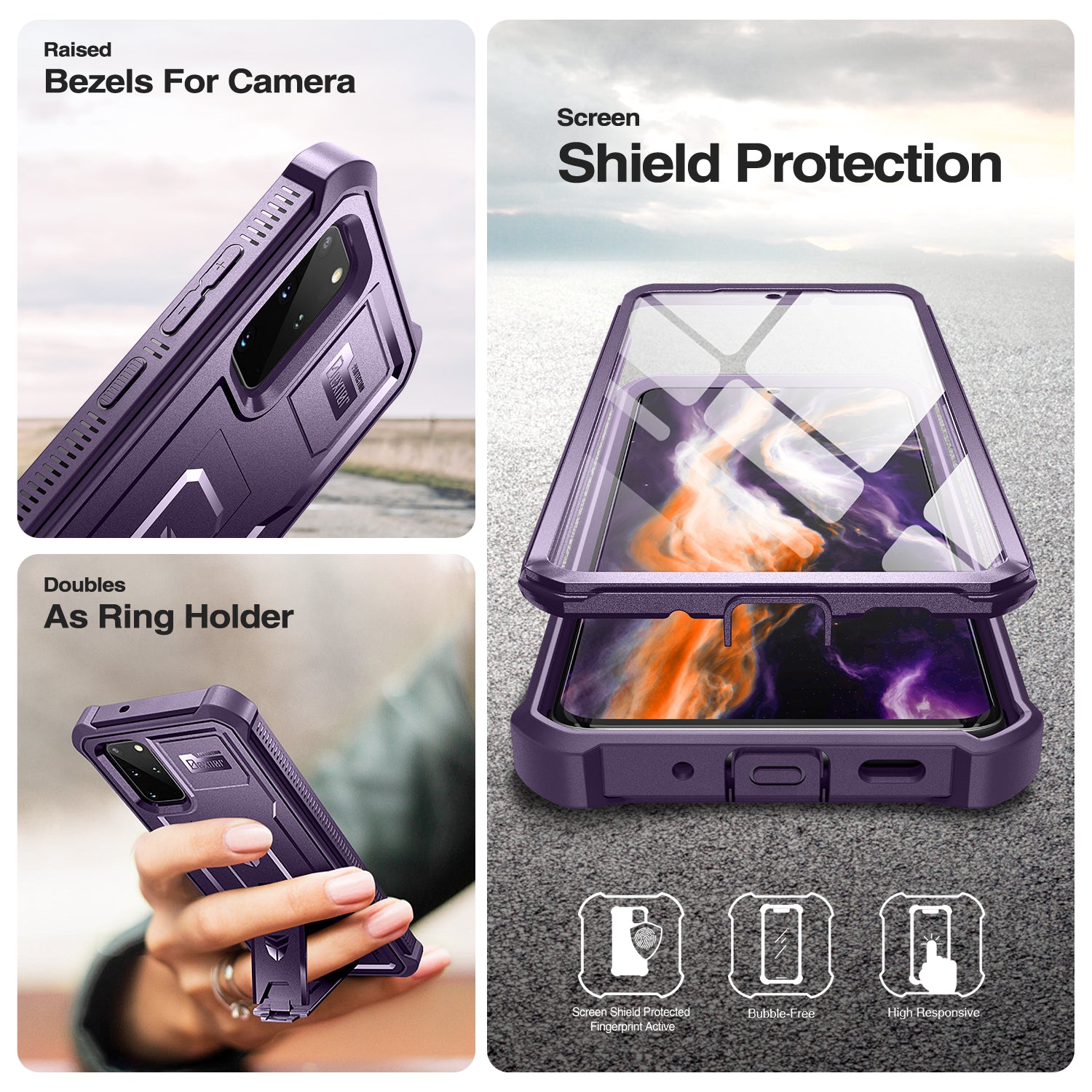 Dexnor Case for Samsung Galaxy S20 Plus With Single Screen Protector Full Body Bumper Kickstand Heavy-duty Shockproof Rugged  Cover.