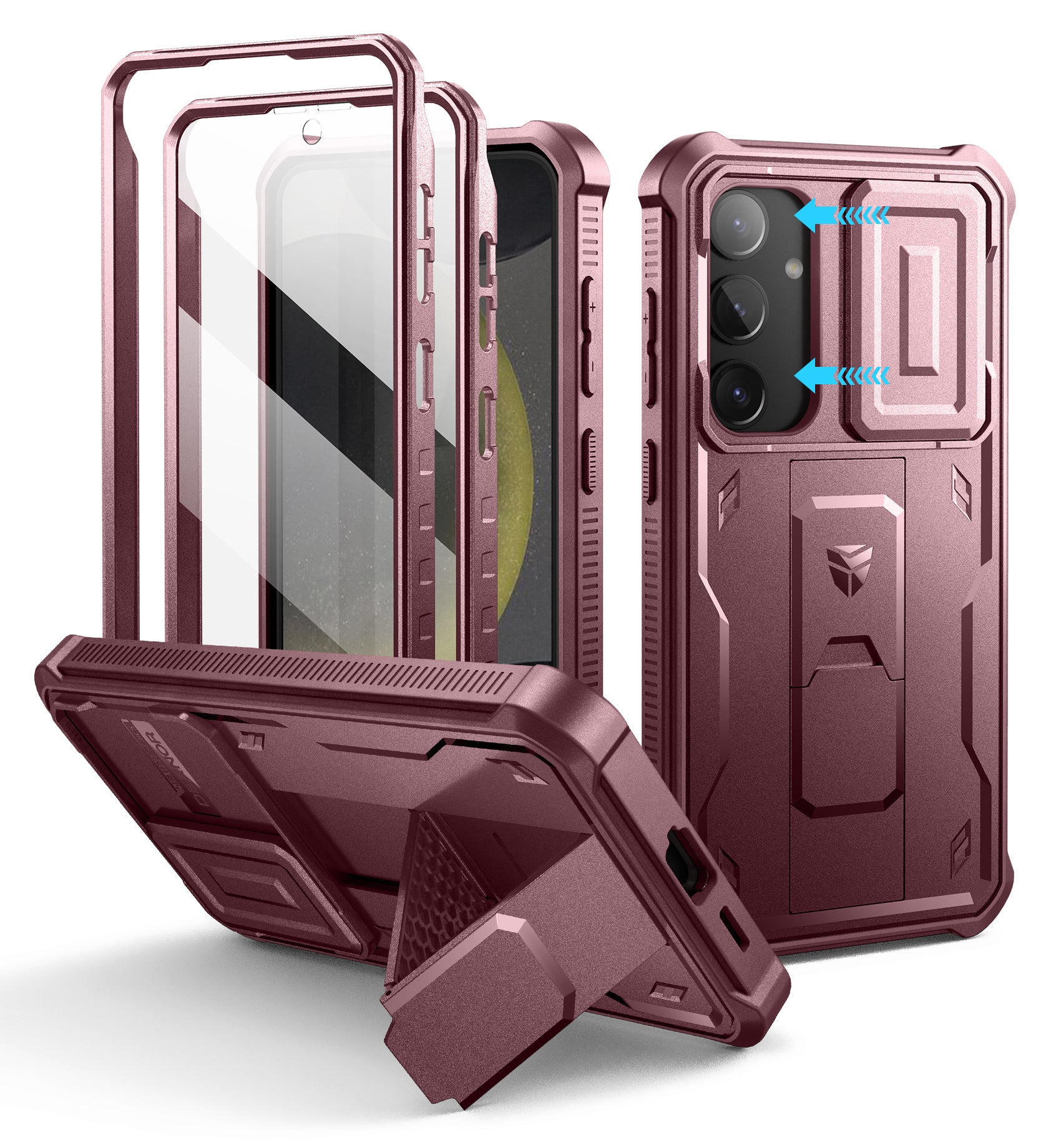 Dexnor Case for Samsung Galaxy S24 Plus Full Body With Screen Protector Slide Camera Bumper Kickstand Heavy-duty Shockproof Rugged Cover.