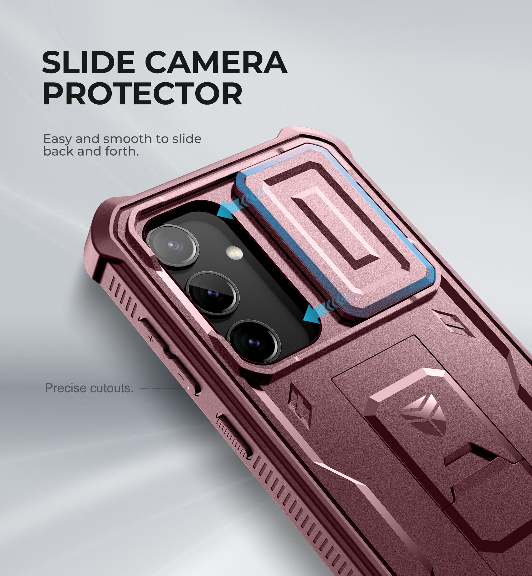 Dexnor Case for Samsung Galaxy S24 Full Body With Screen Protector Slide Camera Bumper Kickstand Heavy-duty Shockproof Rugged Military Grade Cover.
