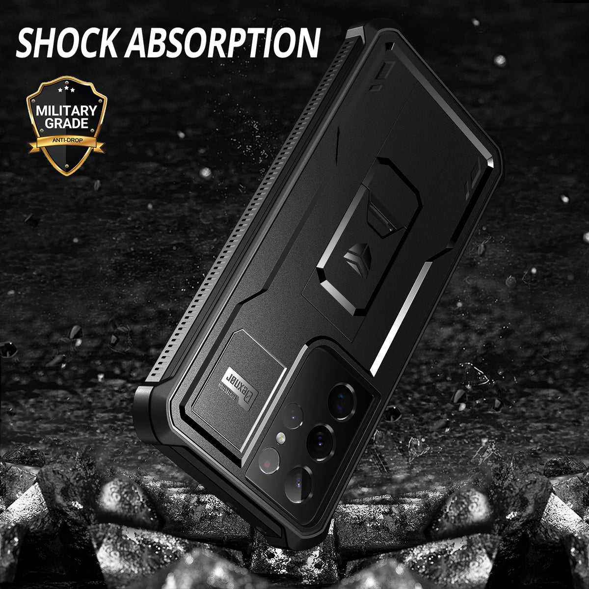 Dexnor Case for Samsung Galaxy S21 Ultra With Single Screen Protector Full Body Bumper Kickstand Heavy-duty Shockproof Grade Cover.