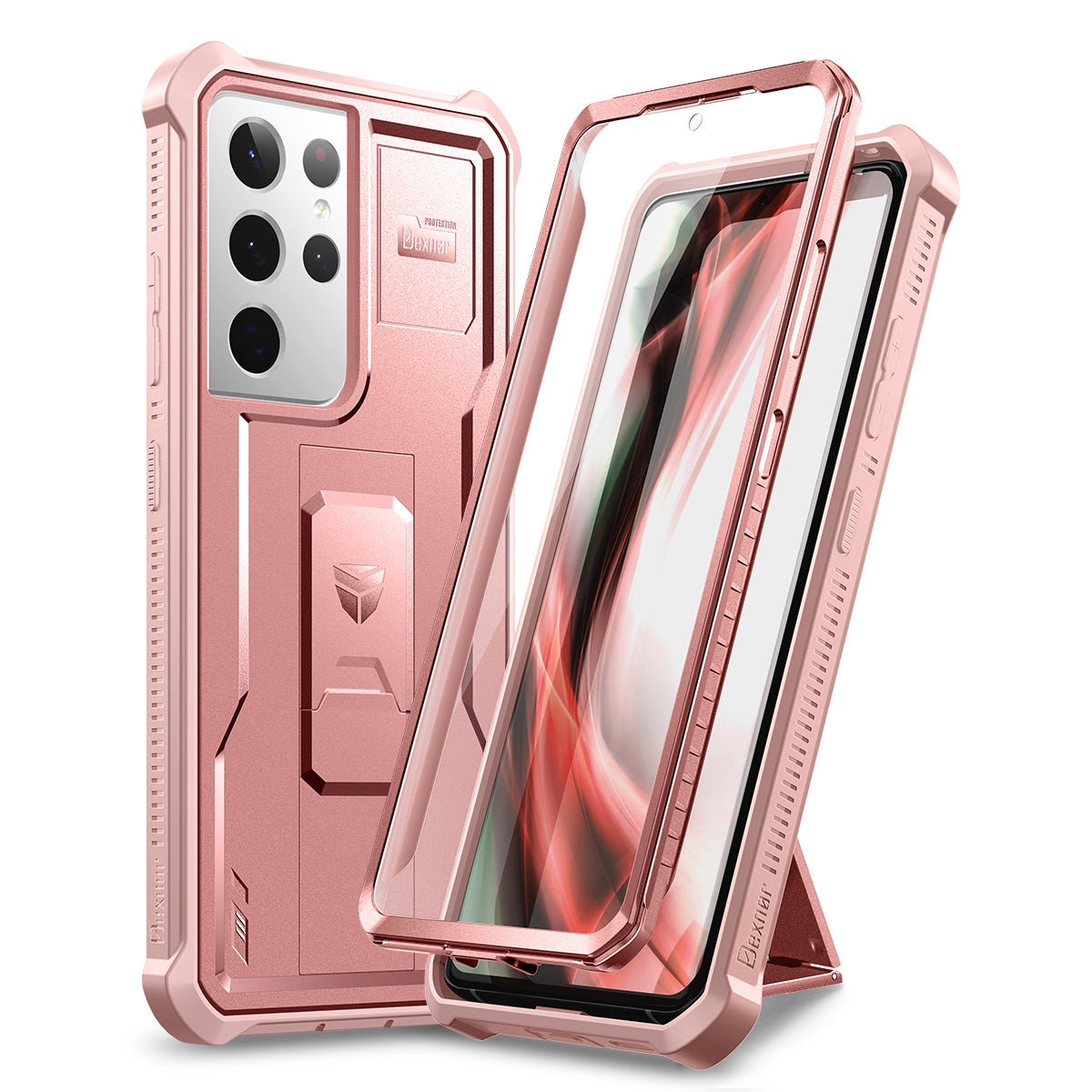 Dexnor Case for Samsung Galaxy S21 Ultra With Single Screen Protector Full Body Bumper Kickstand Heavy-duty Shockproof Grade Cover.
