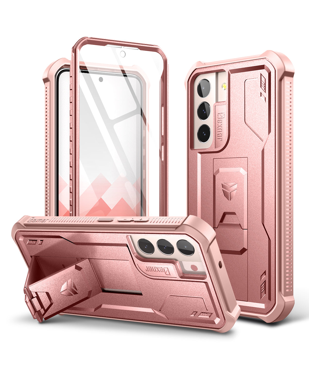 Dexnor Case for Samsung Galaxy S22 With Single Screen Protector Full Body Bumper Kickstand Heavy-duty Shockproof Rugged Cover.
