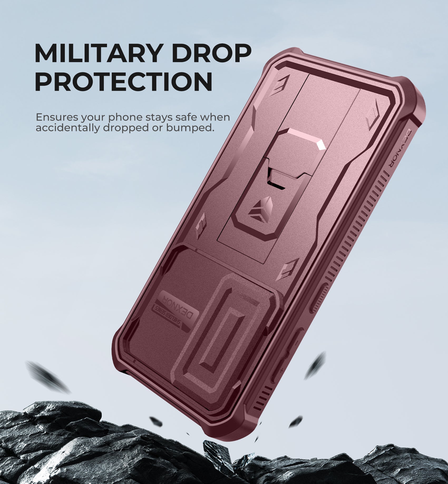 Dexnor Case for Samsung Galaxy S24 Full Body With Screen Protector Slide Camera Bumper Kickstand Heavy-duty Shockproof Rugged Military Grade Cover.