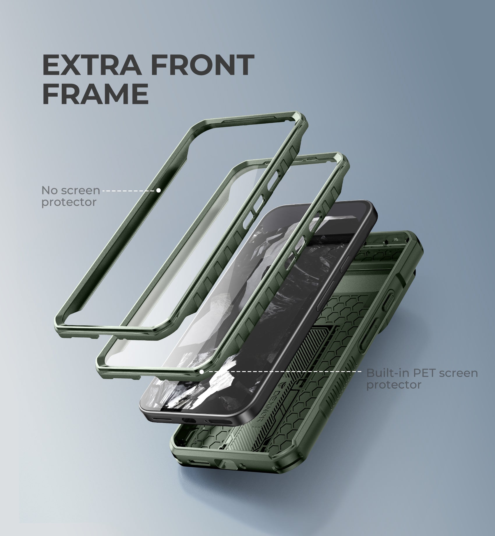 Dexnor Case for Google Pixel 9 Pro XL With Screen Protector Full Body Bumper Kickstand Heavy-duty Shockproof Rugged Military Grade Cover.