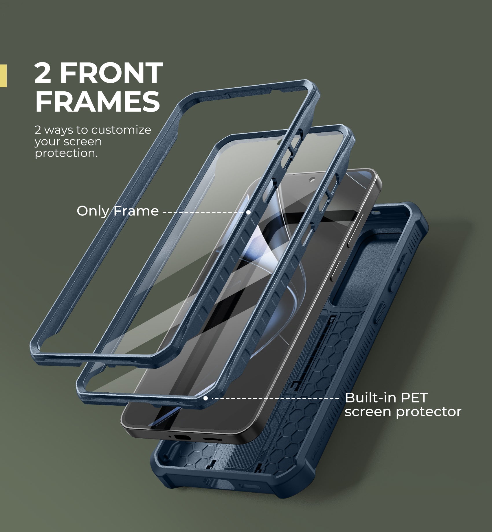 Dexnor Case for Samsung Galaxy S25 Plus Full Body With Screen Protector Slide Camera Bumper Kickstand Heavy-duty Shockproof Grade Cover