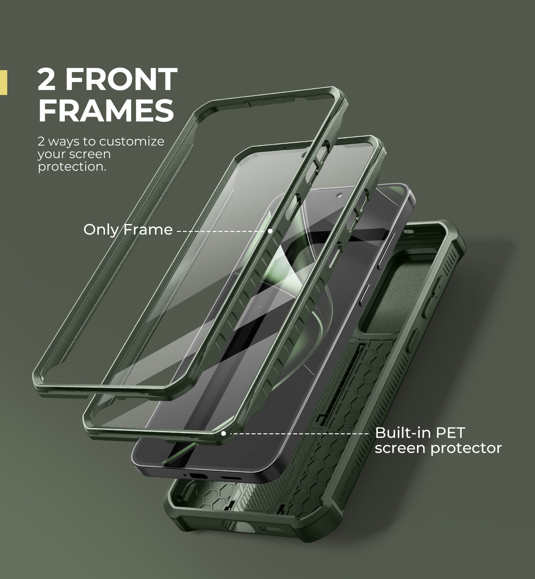 Dexnor Case for Samsung Galaxy S25 Plus Full Body With Screen Protector Slide Camera Bumper Kickstand Heavy-duty Shockproof Grade Cover