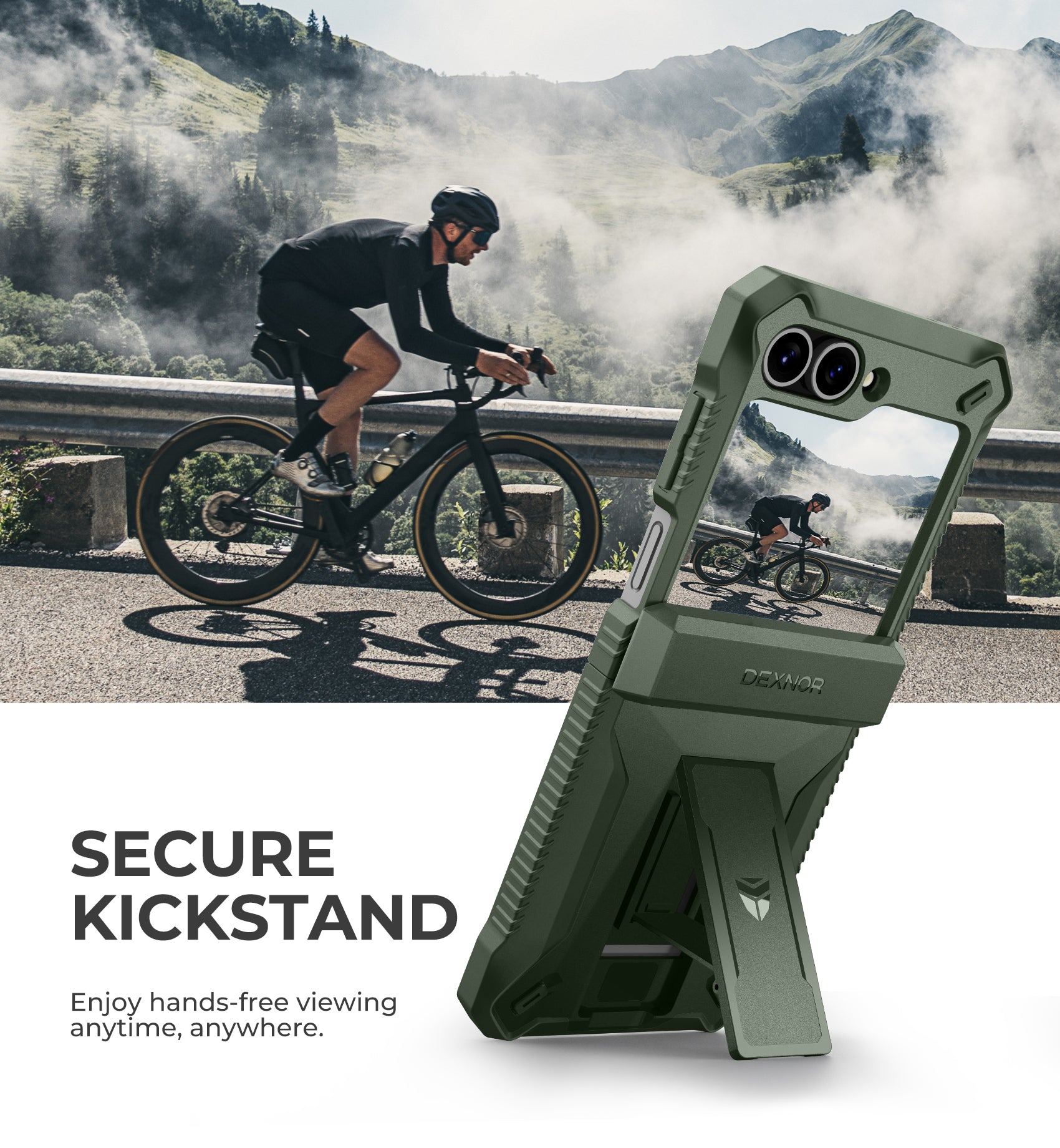 Dexnor Case for Samsung Galaxy Z Flip 6 Hinge Coverage With Screen Protector Full Body Bumper Kickstand Hinge Coverage Shockproof Rugged Cover