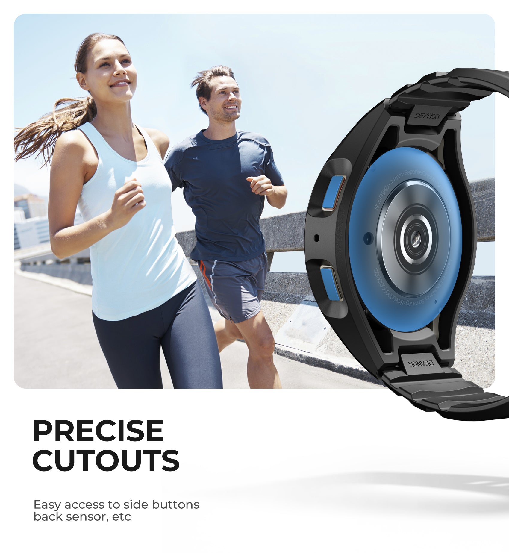 Dexnor Watch Case for Samsung Galaxy Watch 6 Band [40mm] Full Body Bumper Shockproof Rugged Raised Bezel Snap-on Cover.