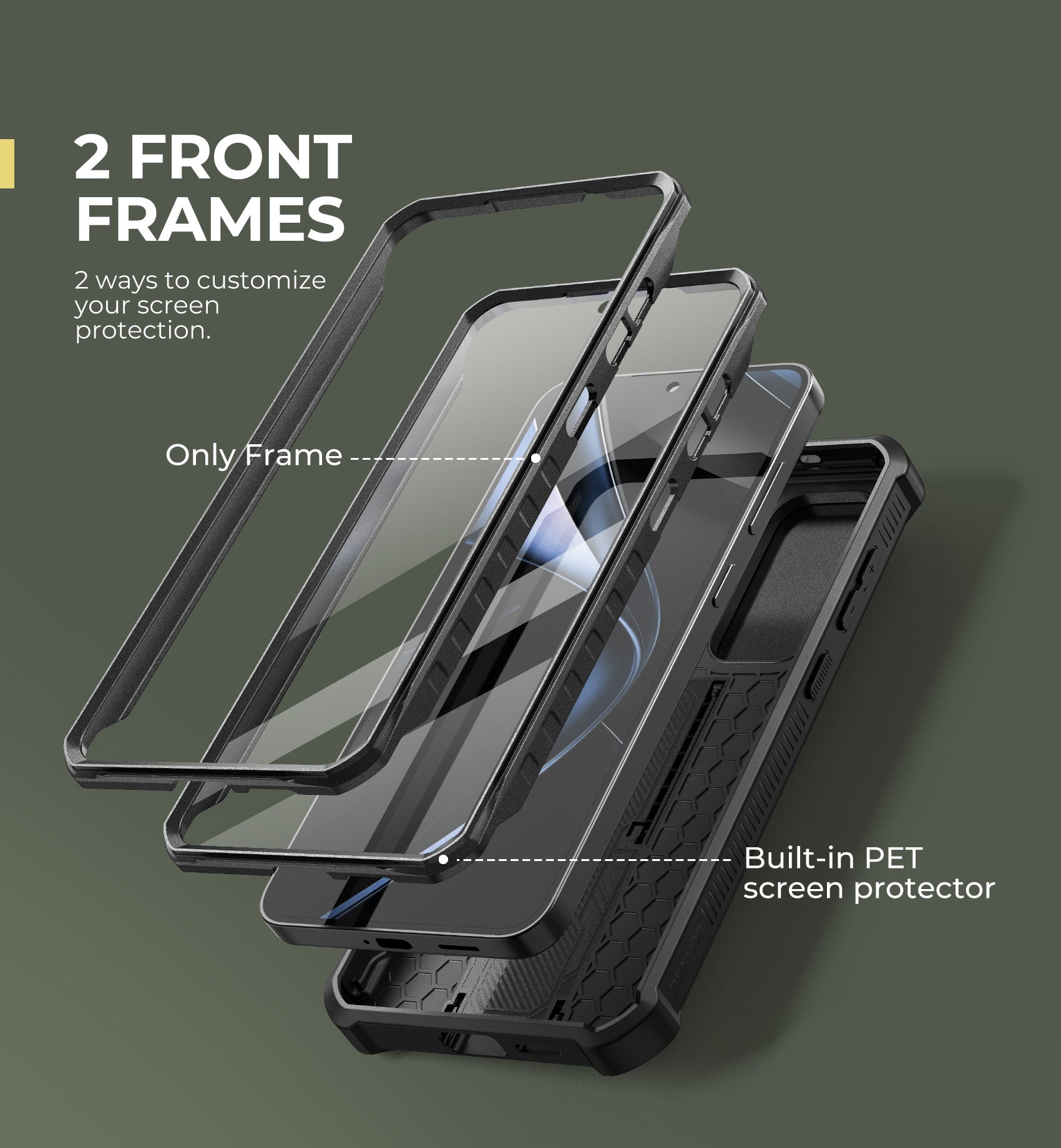 Dexnor Case for Samsung Galaxy S25 Plus Full Body With Screen Protector Slide Camera Bumper Kickstand Heavy-duty Shockproof Grade Cover