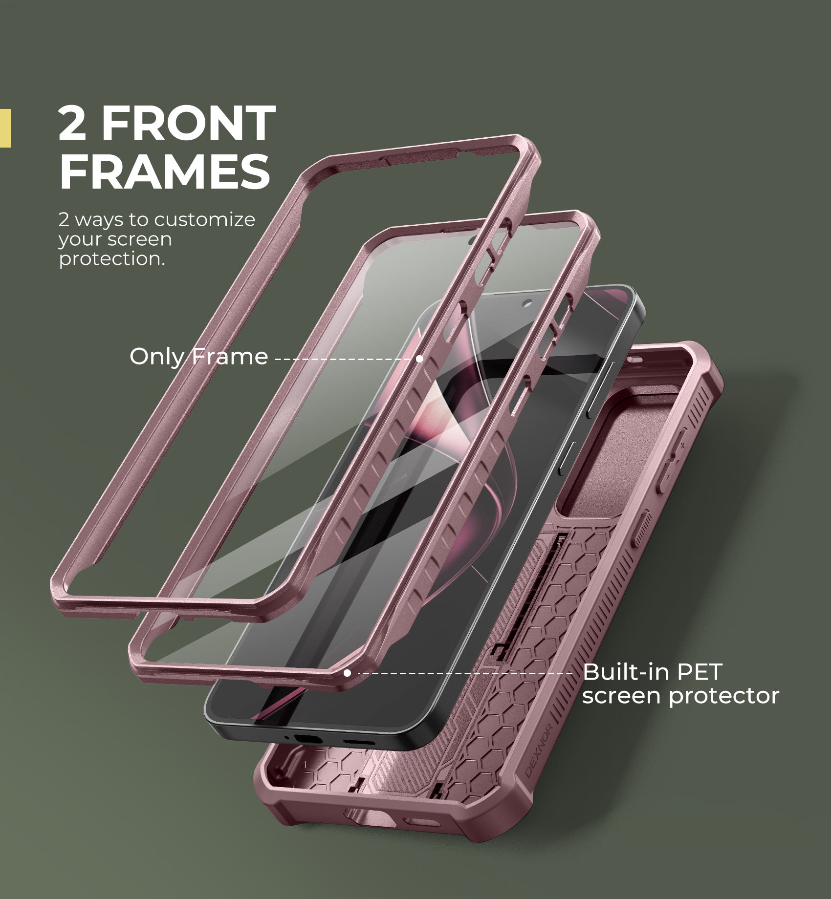 Dexnor Case for Samsung Galaxy S25 Plus Full Body With Screen Protector Slide Camera Bumper Kickstand Heavy-duty Shockproof Grade Cover