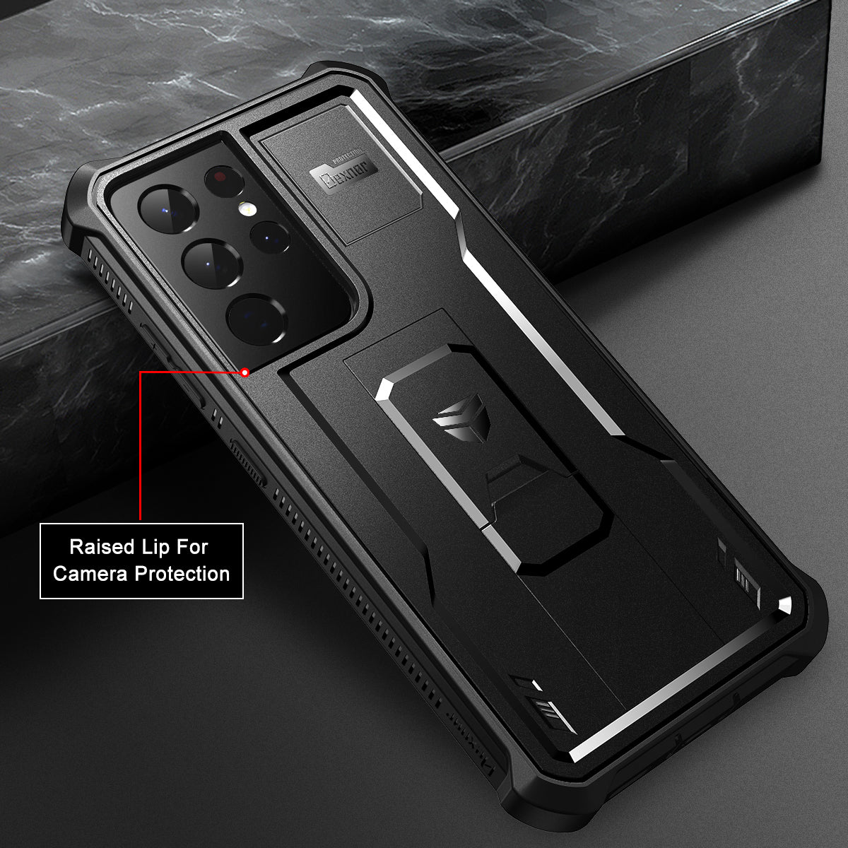 Dexnor Case for Samsung Galaxy S21 Ultra With Single Screen Protector Full Body Bumper Kickstand Heavy-duty Shockproof Grade Cover.