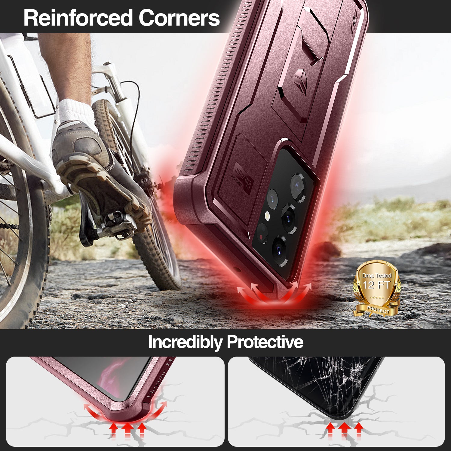 Dexnor Case for Samsung Galaxy S21 Ultra With Single Screen Protector Full Body Bumper Kickstand Heavy-duty Shockproof Grade Cover.