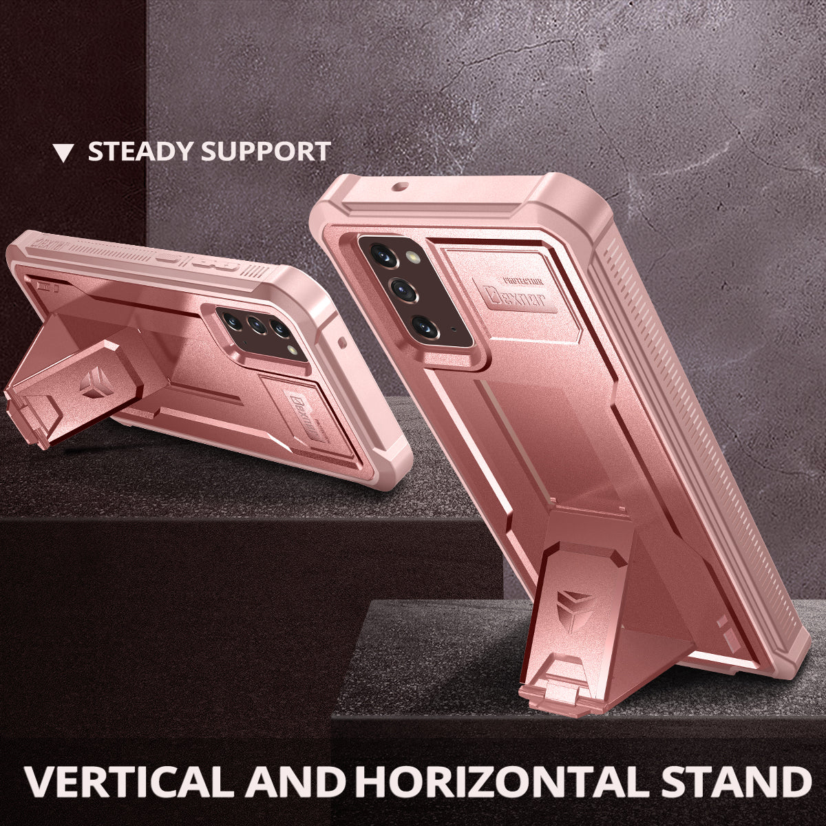 Dexnor Case for Samsung Galaxy Note 20 With Single Screen Protector Full Body Bumper Kickstand Heavy-duty Shockproof Rugged Military Grade Cover.