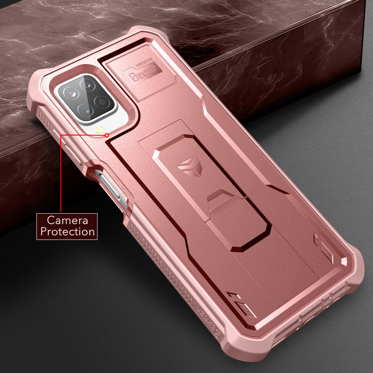 Dexnor Case for Samsung Galaxy A12 5G With Single Screen Protector Full Body Bumper Kickstand Heavy-duty Shockproof Rugged Cover.