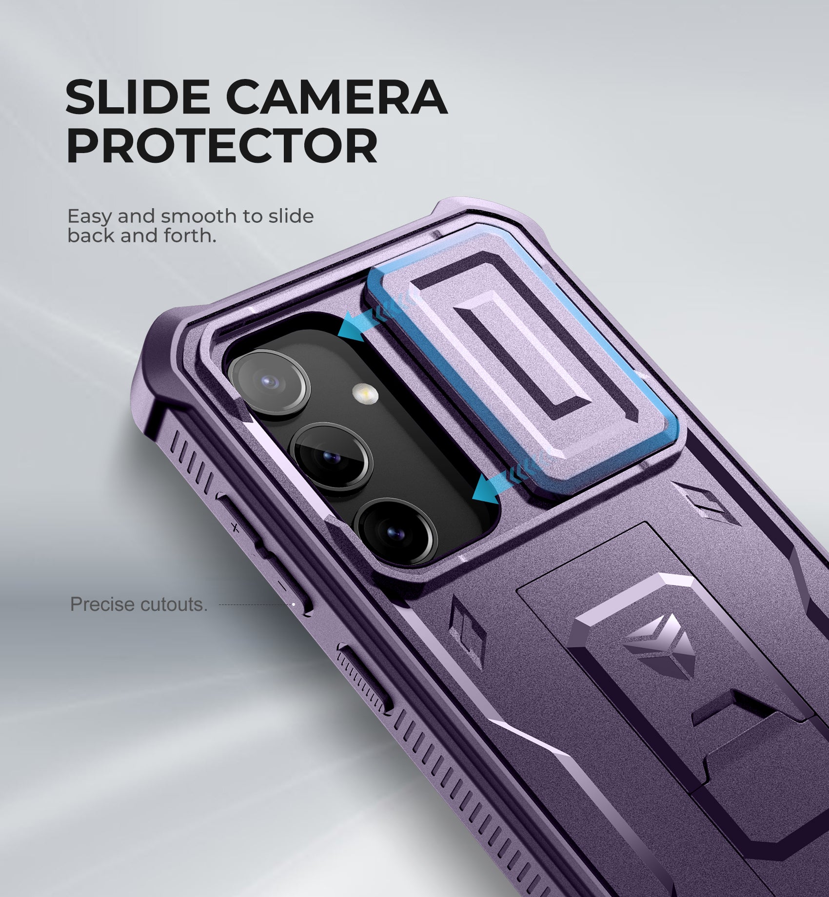 Dexnor Case for Samsung Galaxy S24 Full Body With Screen Protector Slide Camera Bumper Kickstand Heavy-duty Shockproof Rugged Military Grade Cover.