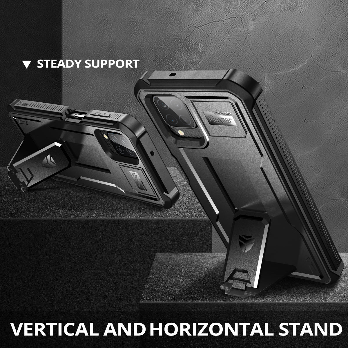 Dexnor Case for Samsung Galaxy A12 5G With Single Screen Protector Full Body Bumper Kickstand Heavy-duty Shockproof Rugged Cover.