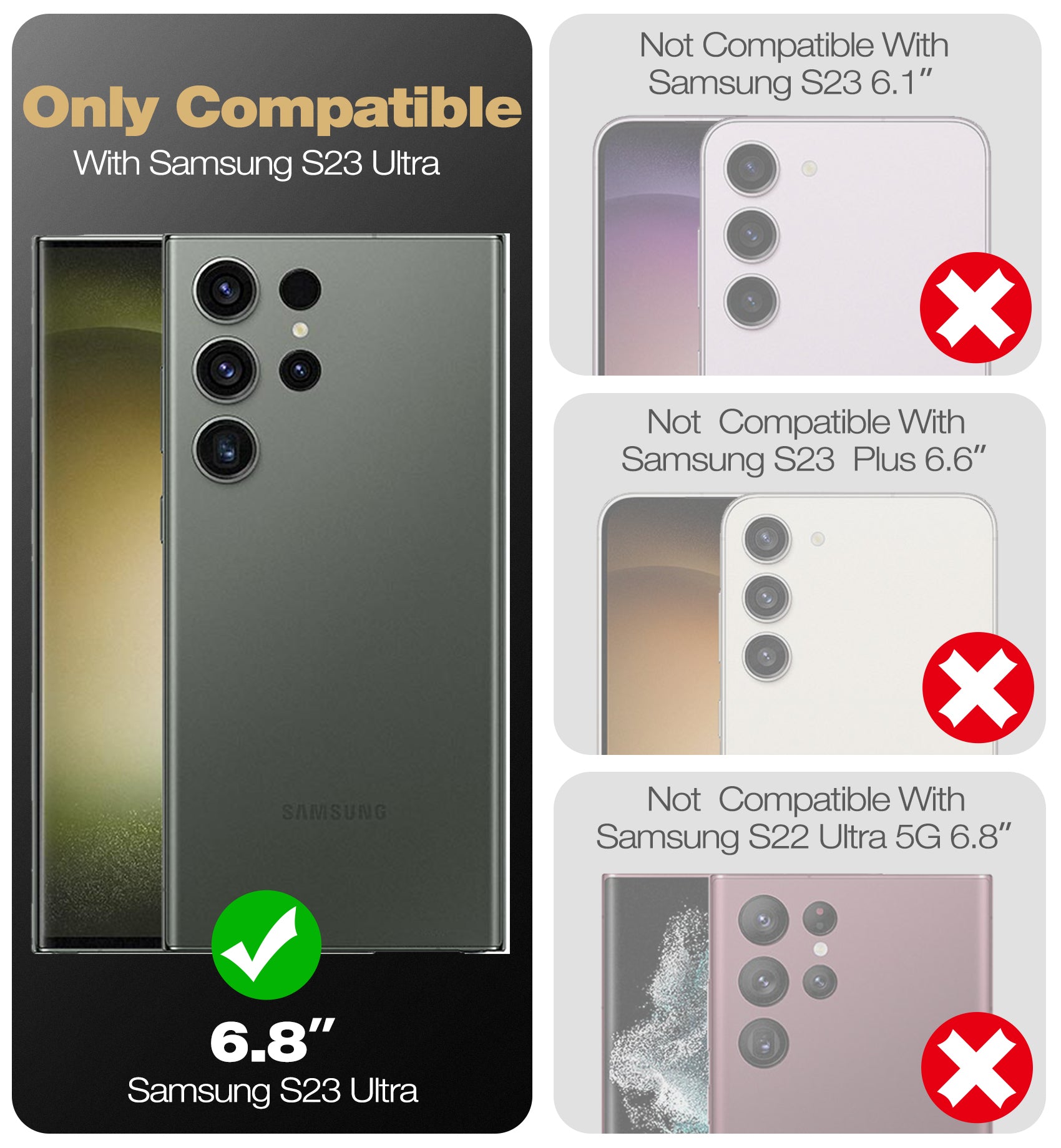 Dexnor Case for Samsung Galaxy S23 Ultra With Screen Protector Full Body Bumper Kickstand Heavy-duty Shockproof Cover
